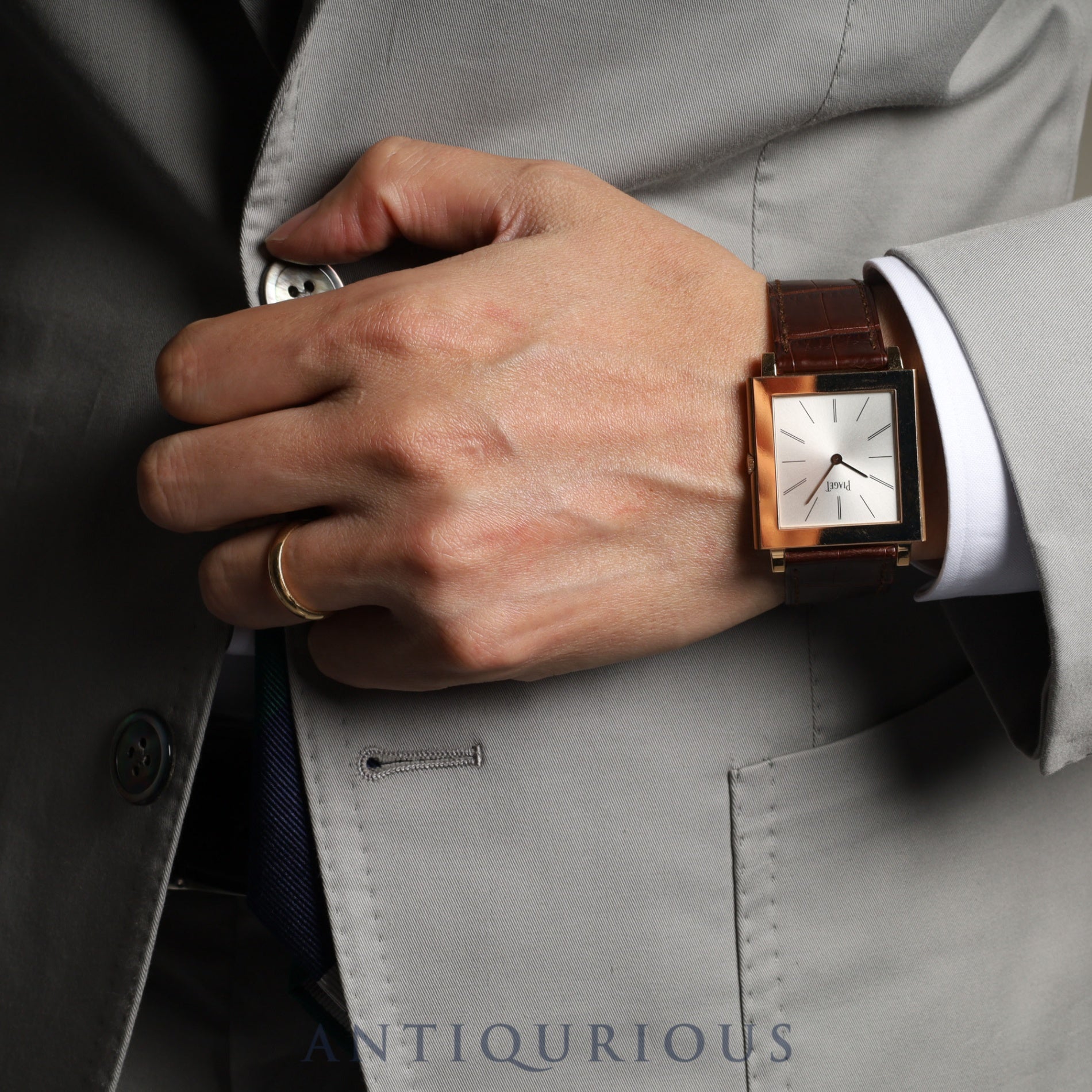 ピアジェ アルティプラノ P10465 手巻き Cal.430P PG 純正革ベルト 純正尾錠(750)シルバー文字盤