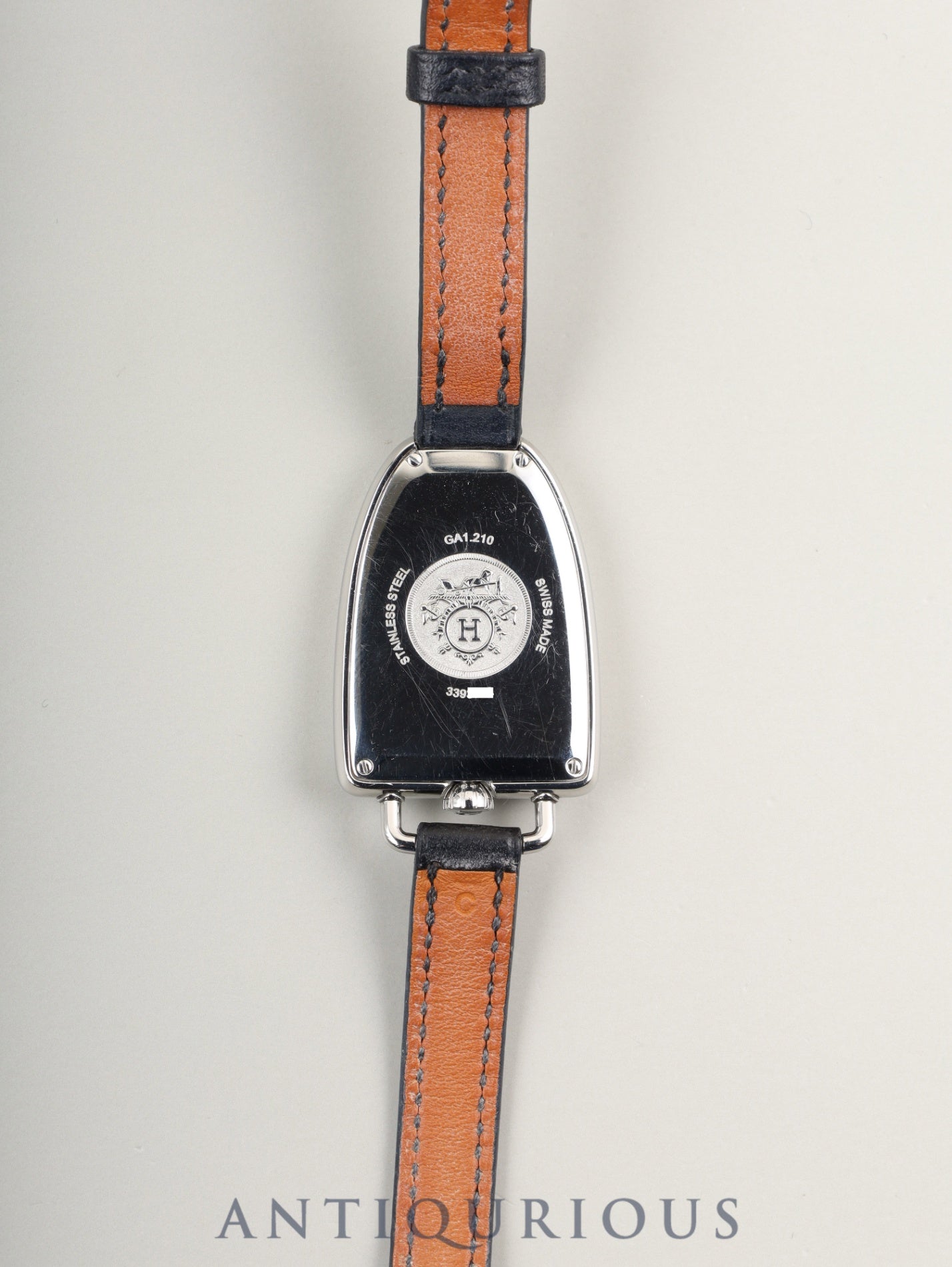 エルメス ギャロップ GA1.210 クォーツ SS 純正革ベルト(C刻印:2018年) 純正尾錠(SS)シルバー文字盤 オーバーホール済み