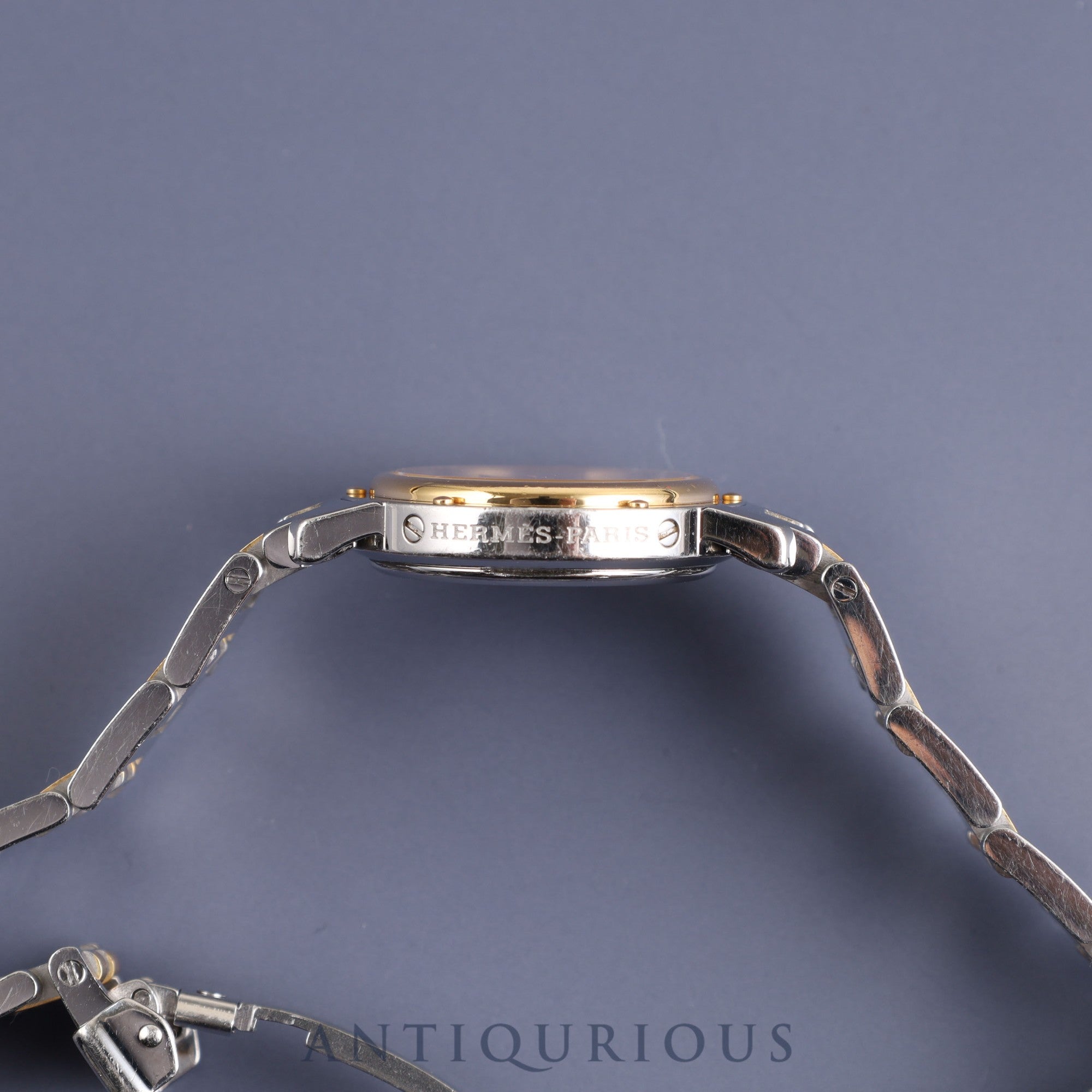 エルメス クリッパー CL4.220 クォーツ SS/GP アイボリー文字盤 24.0mm 保証書(無記名)オーバーホール済み