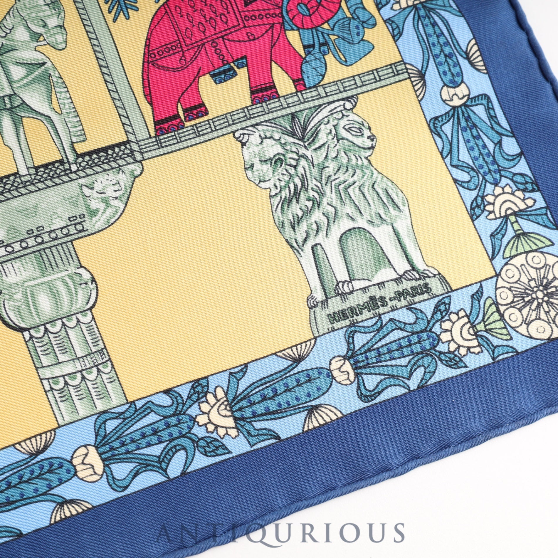 エルメス スカーフ カレ45 塔門 SILK100%