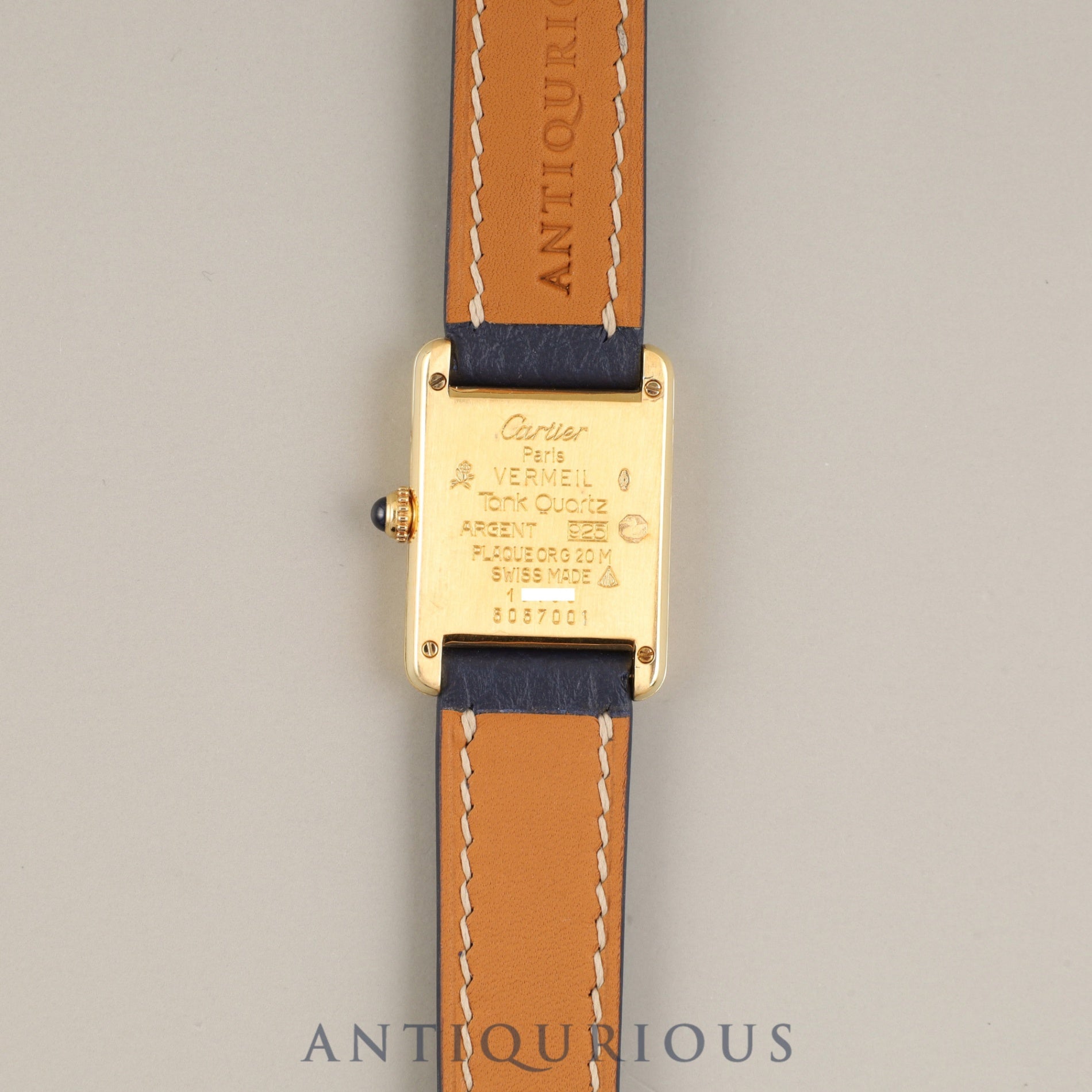 カルティエ マストタンク SM 5057001 クォーツ Cal.- SV925 革 純正尾錠(GP)アイボリーローマン文字盤 カルティエブティックにてコンプリートサービス(フルメンテナンス)済み 新品仕上げ済み