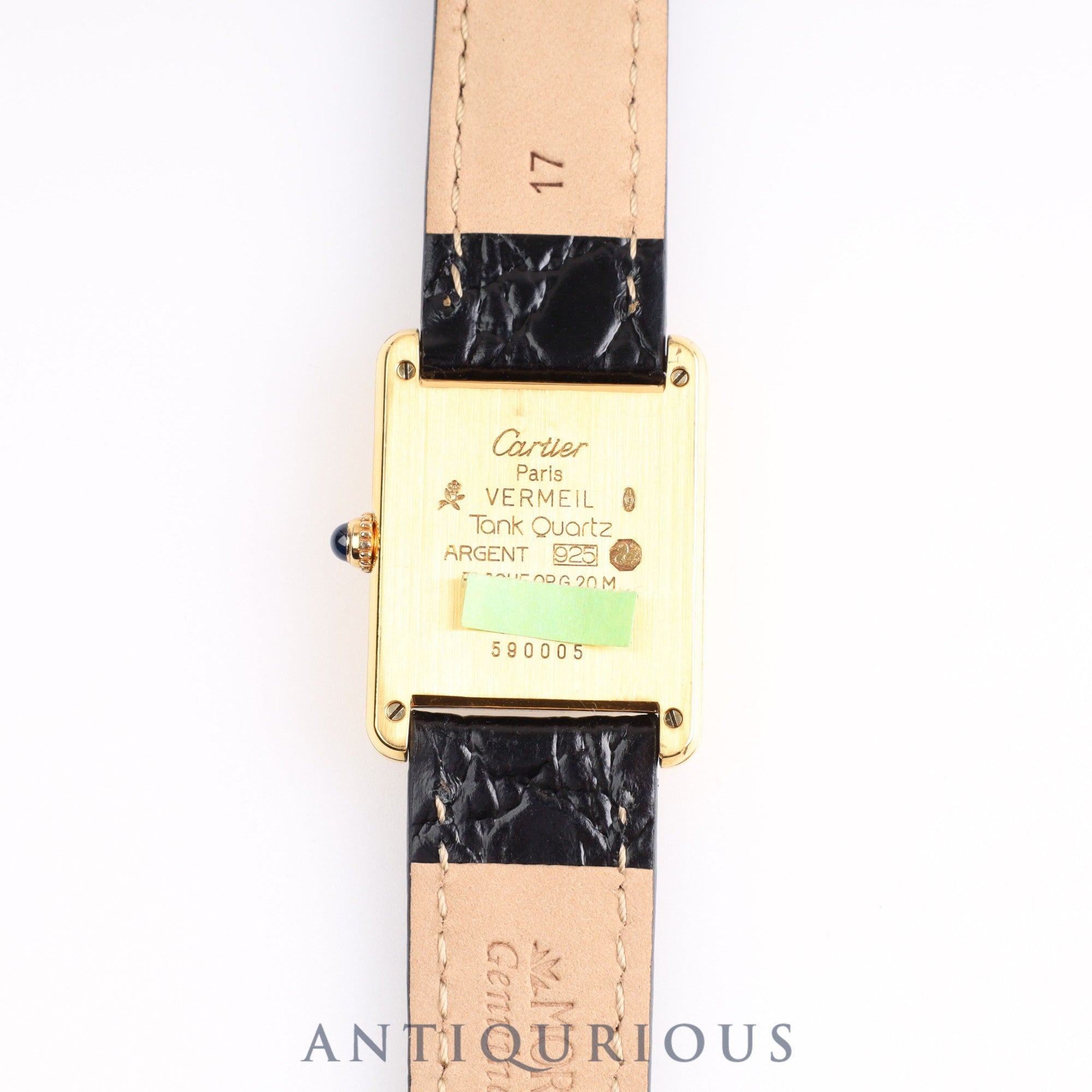 Cartier Must Tank LM QZ 590005 Vertical Roman Dial SV925 Leather