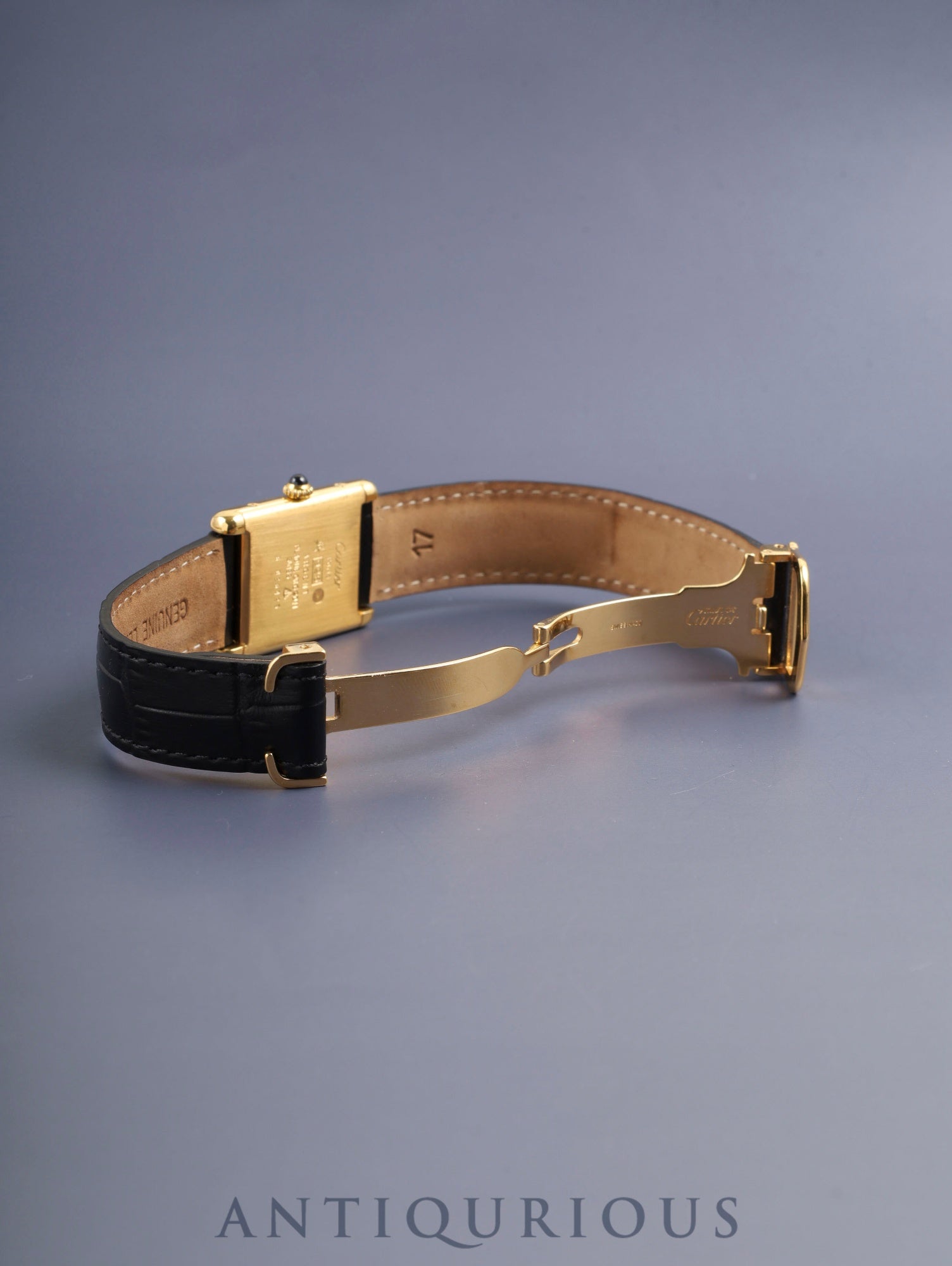 Cartier Must Tank LM Hand-wound Cal.78-1 SV925 Leather Genuine Deployant Buckle (GP) Ivory Roman Dial (SWISS marking) Overhauled and Newly Finished