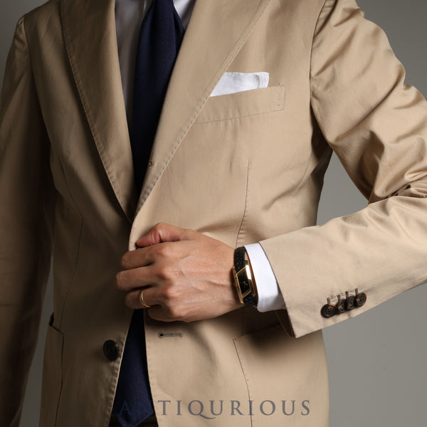 イヴサンローラン レクタンギュラー クォーツ Cal.E01001 750 純正革ベルト 純正尾錠(750)ブラック文字盤