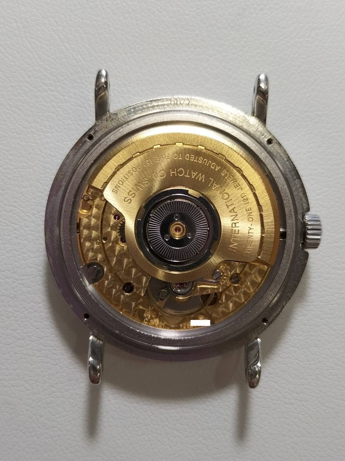 アイダブリュシー ポートフィノ 自動巻き Cal.C.37521 SS 革 純正ピンバックル(SS)ホワイト文字盤(SWISS表記) 冊子 保証書 オーバーホール済み