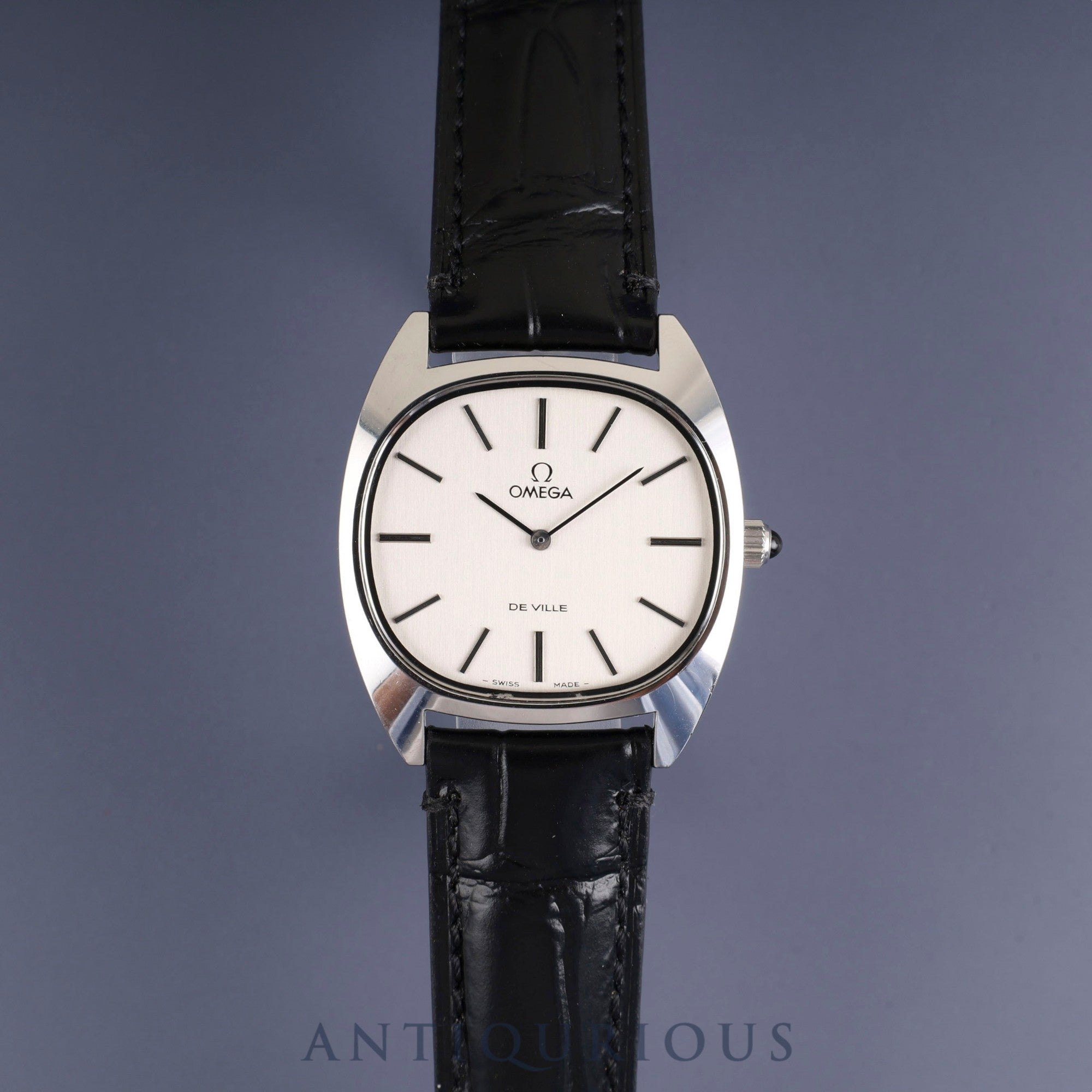 Omega De Ville 111.0132 Manual Winding Caliber 625 Stainless Steel Leather Strap with Genuine Stainless Steel Buckle, Silver Dial, Overhauled