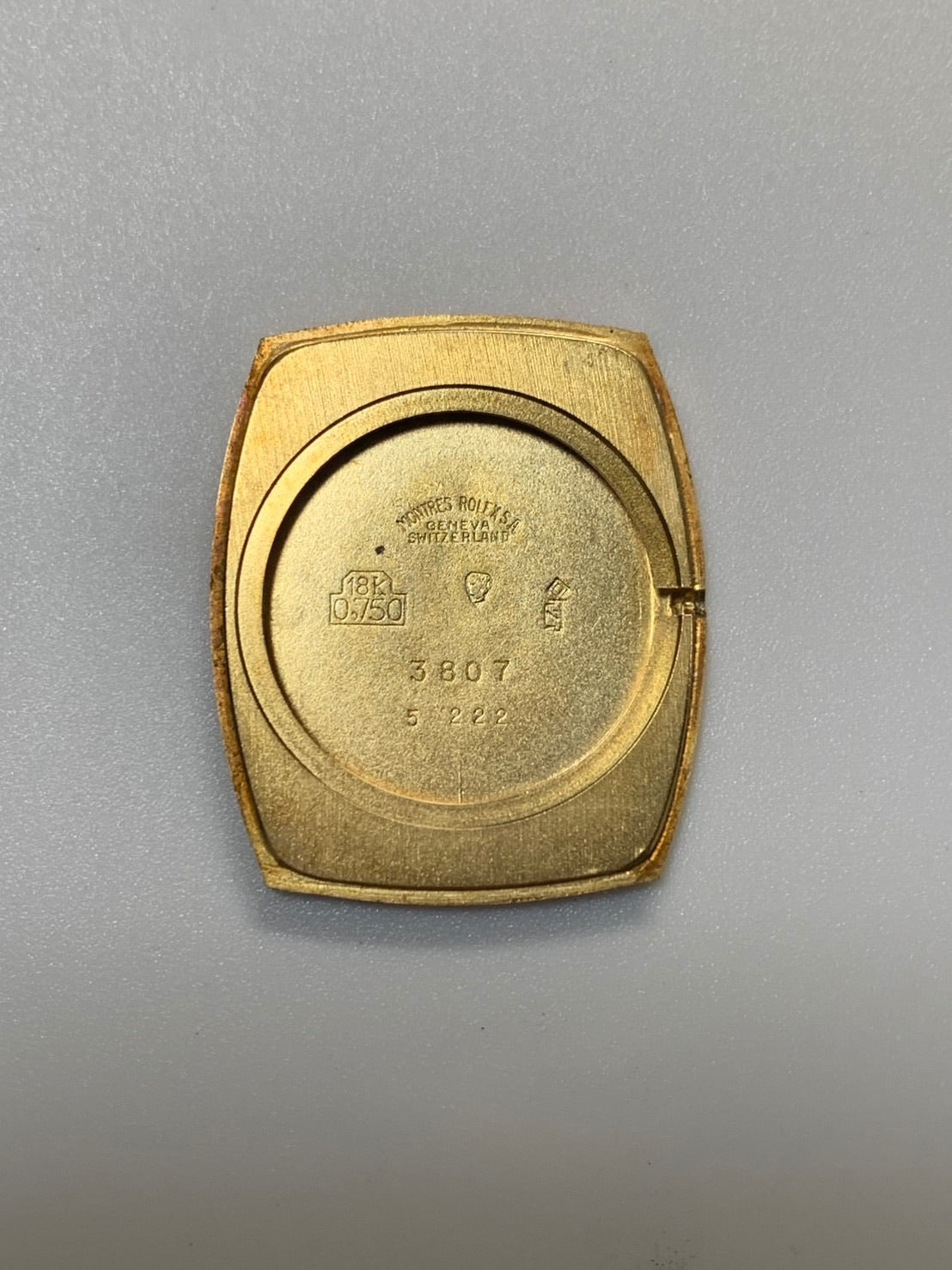 ロレックス チェリーニ 3807/8 手巻き Cal.1600 750YG 革 純正ピンバックル(GP)シャンパン文字盤(SWISS表記) 39番台(1973年)国際サービス保証書(2015年)メーカー修理明細書(2015年 / 個人名記載あり)オーバーホール済み