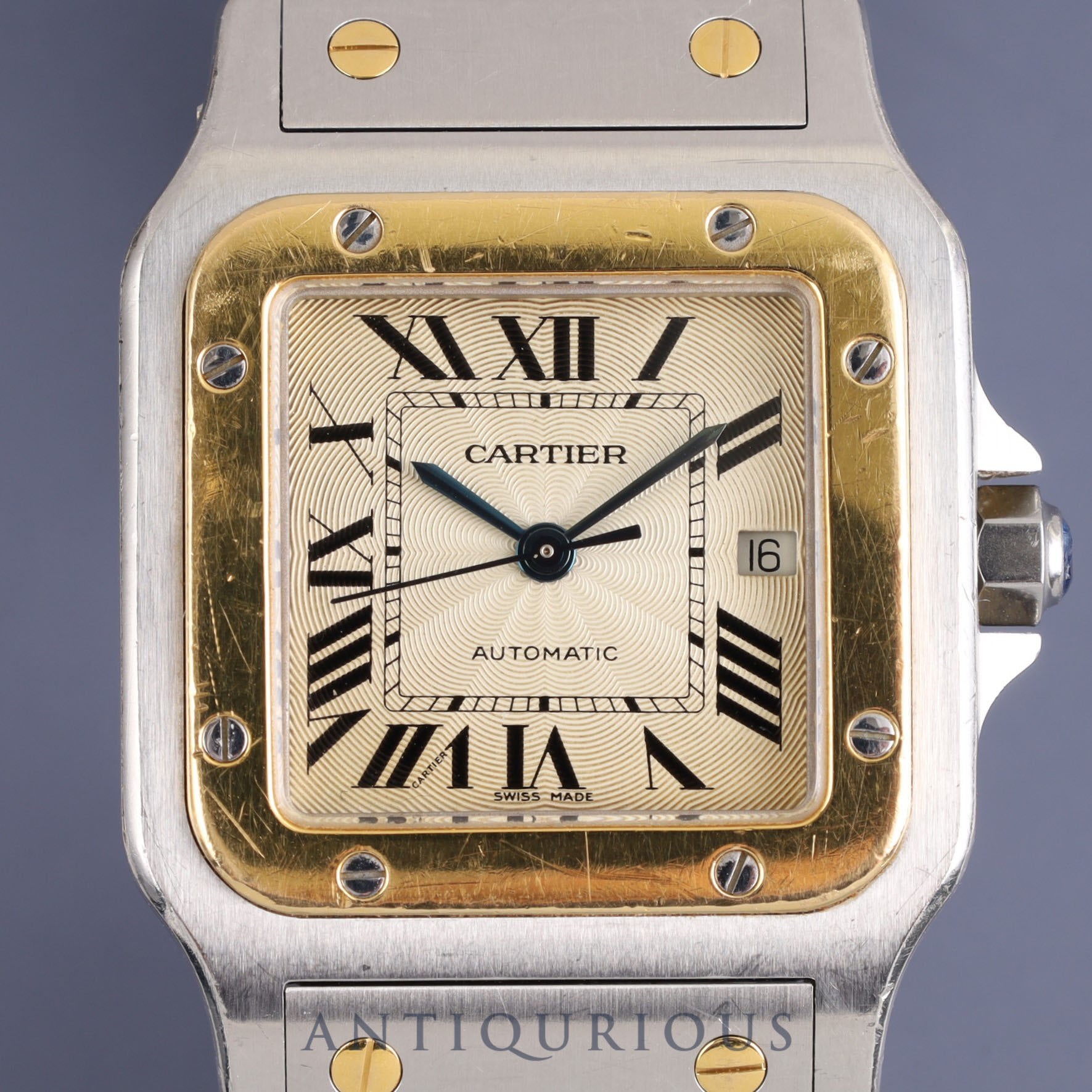 Cartier Santos Galbee LM W20058C4 / 2319 Automatic Cal.- SS / YG Guilloche Dial Overhauled