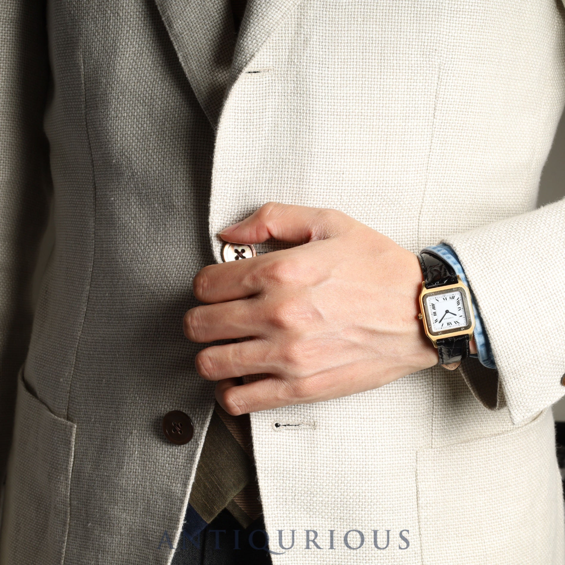 Cartier Santos-Dumont LM 9606 Manual winding Cal.21 750 Leather Genuine buckle (GP) White Roman dial Overhauled