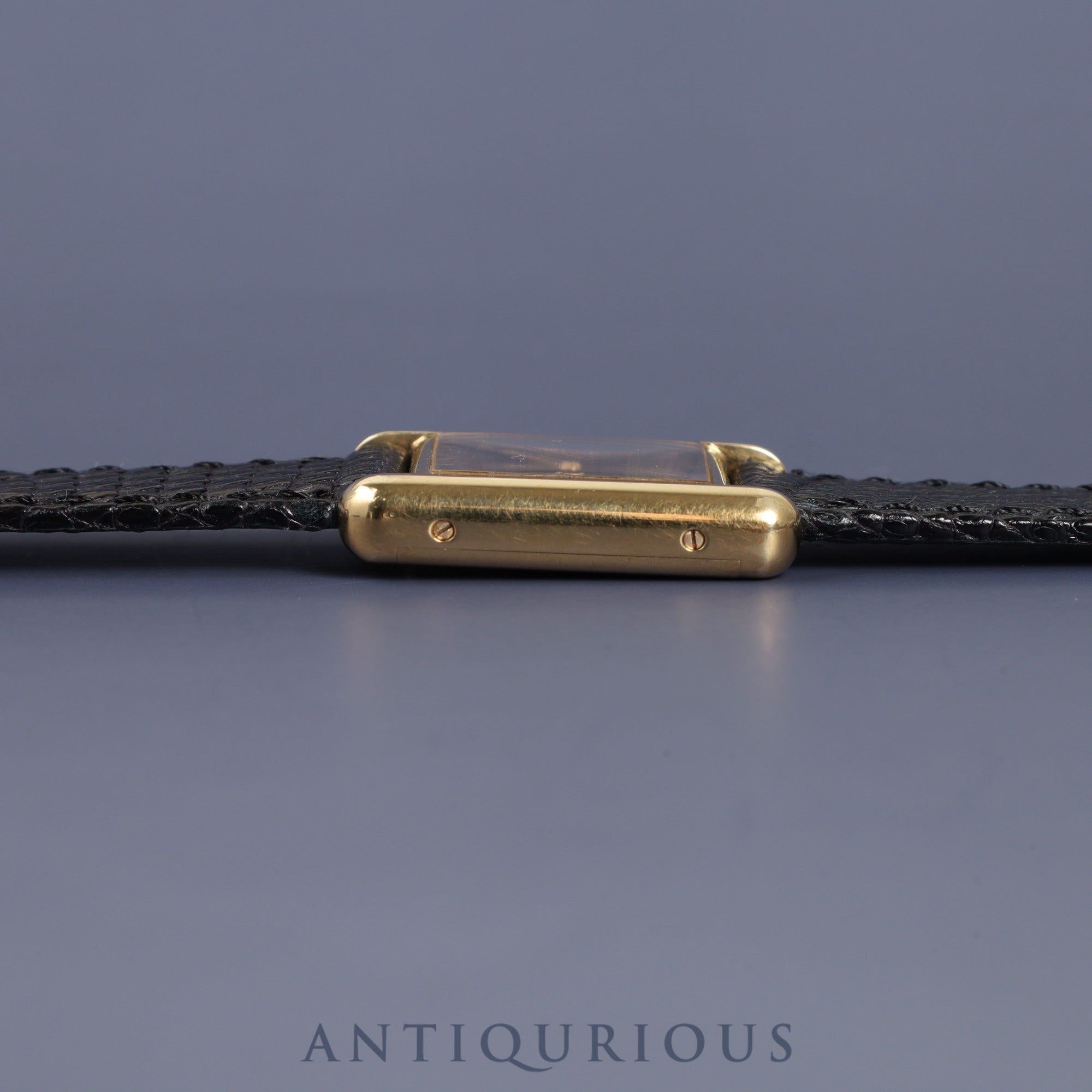 カルティエ マストタンク SM 手巻き Cal.78-1 SV925 革 純正尾錠 (GP) ブラックオニキス文字盤 1976年頃~1980年代初期頃 オーバーホール済み