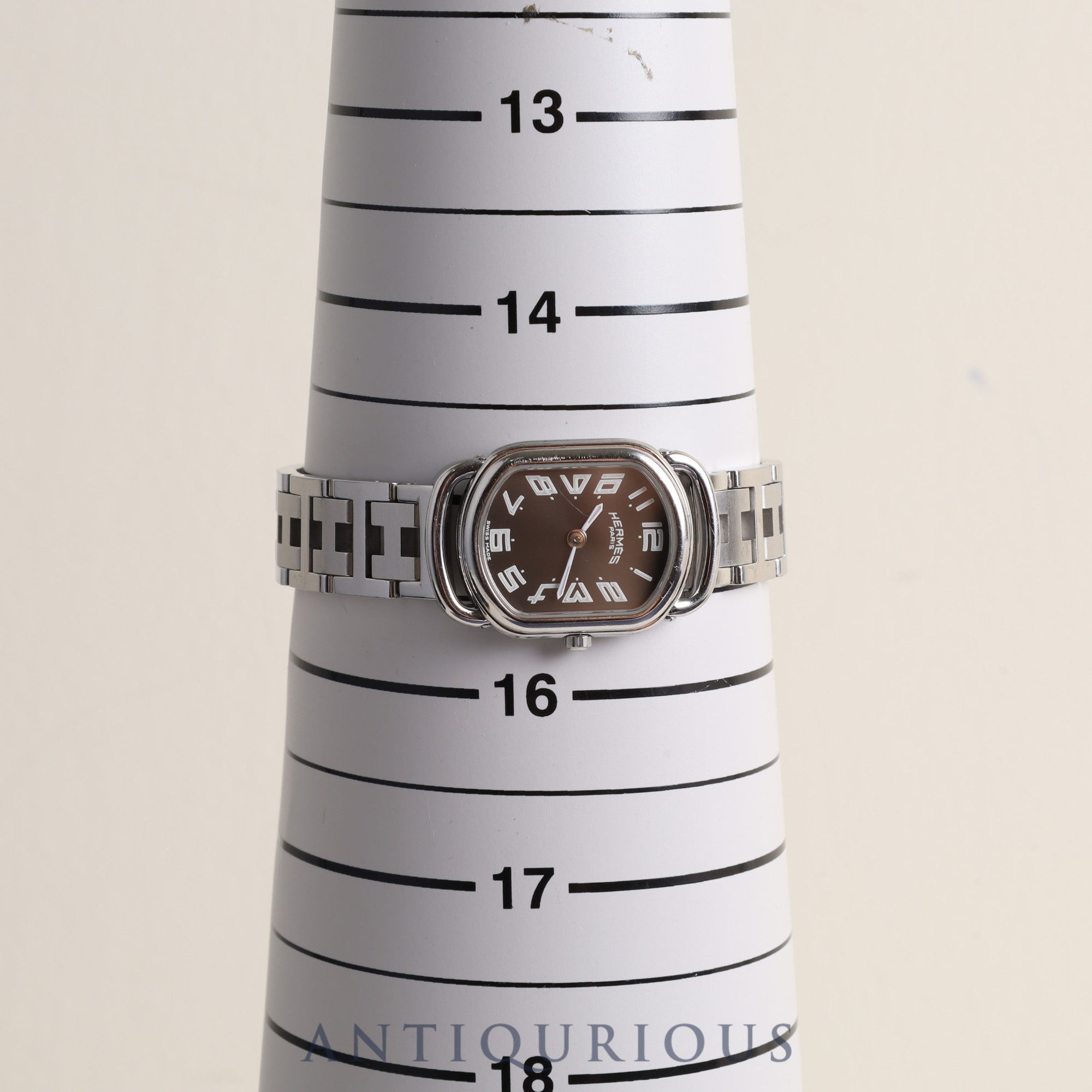 Hermes Rally RA1.210 Quartz Cal.976.001 SS Grey Dial Warranty (2005) Box Overhauled