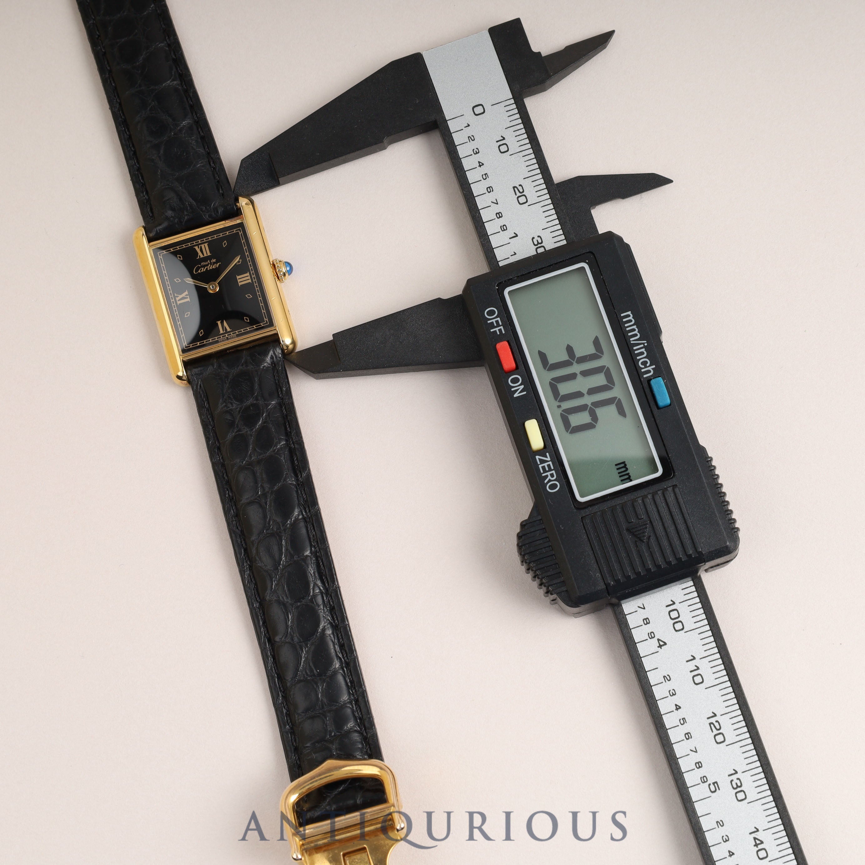 Cartier Must Tank LM QZ Black Roman Dial Fully Serviced