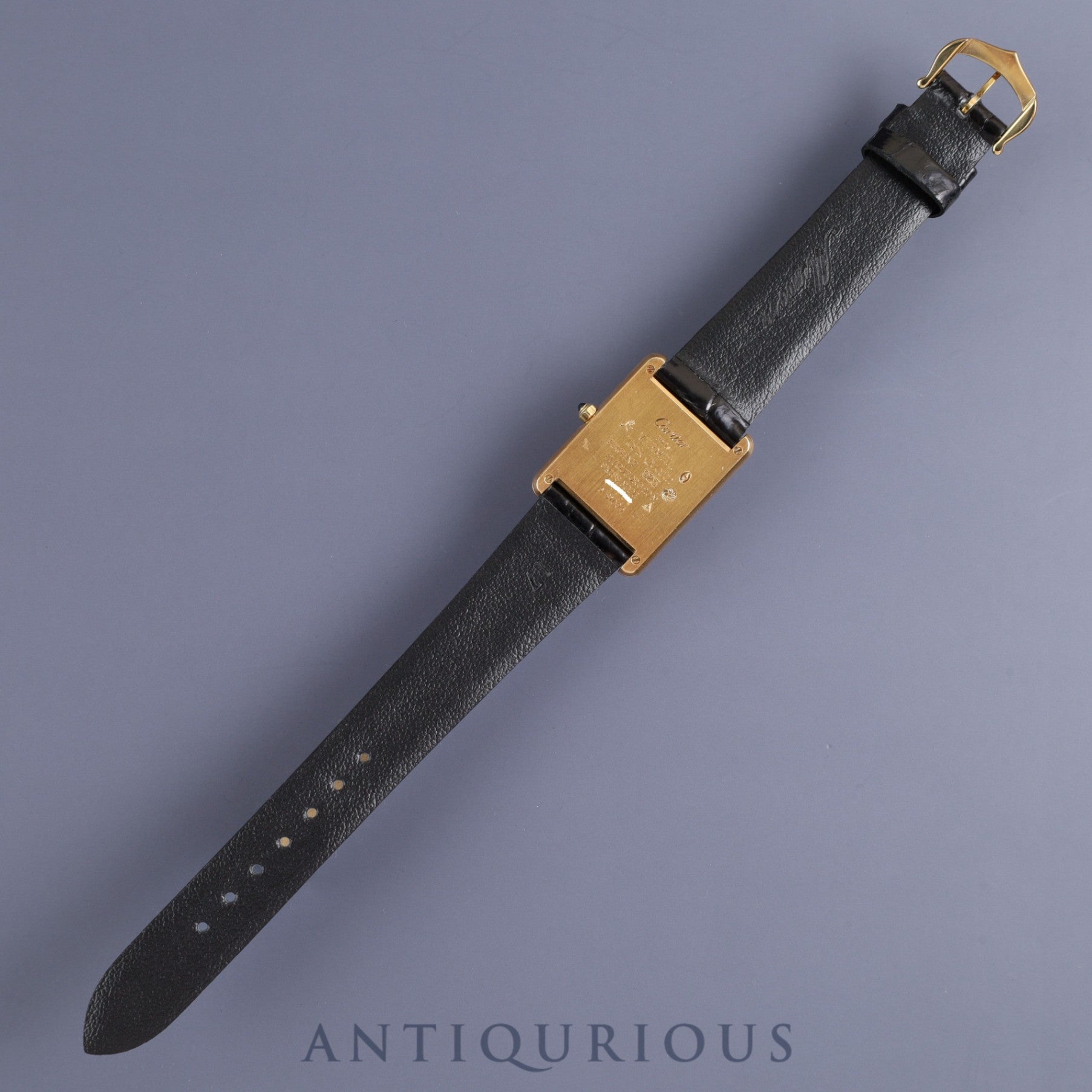 Cartier Must Tank LM 6 81006 Quartz Cal.81 SV925 Leather Genuine Buckle (GP) Ivory Roman Dial Overhauled