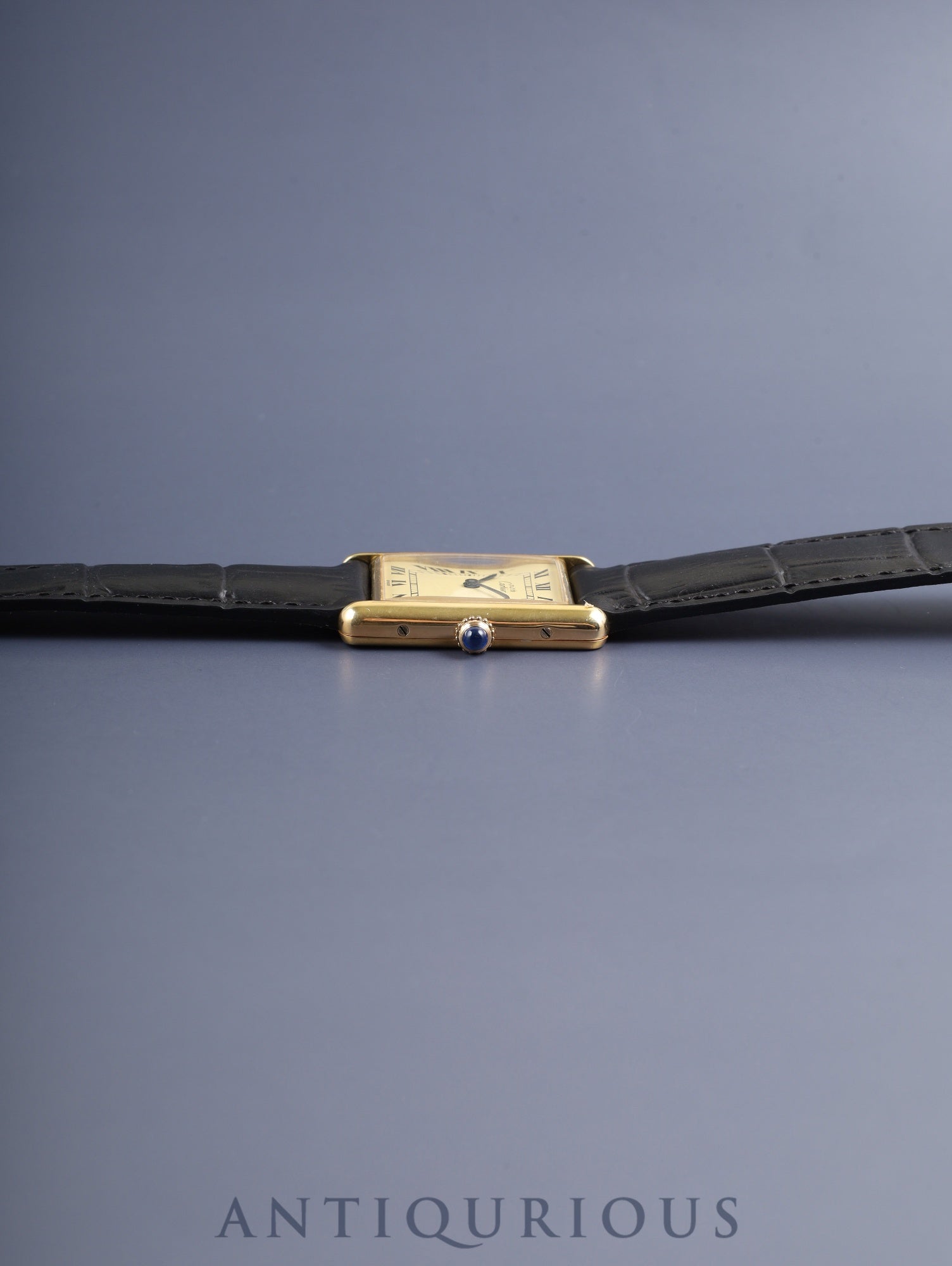 カルティエ マストタンク LM 590005 クォーツ Cal.690 SV925 革 純正Dバックル(GP) アイボリーローマン文字盤(SWISS表記 )1982年頃~1995年頃 オーバーホール済み 新品仕上げ済み