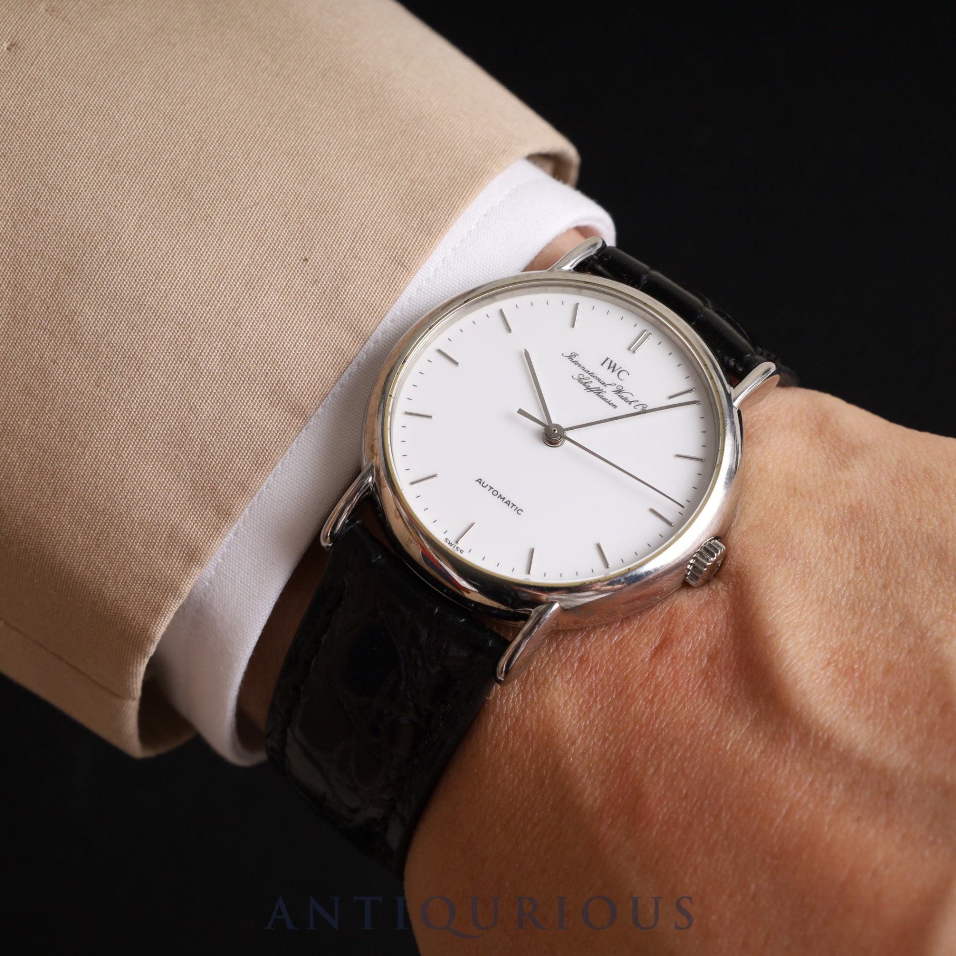 IWC Portofino IW351403 Automatic Cal.37521 SS Leather Genuine Buckle (SS) White Dial Overhauled IWC