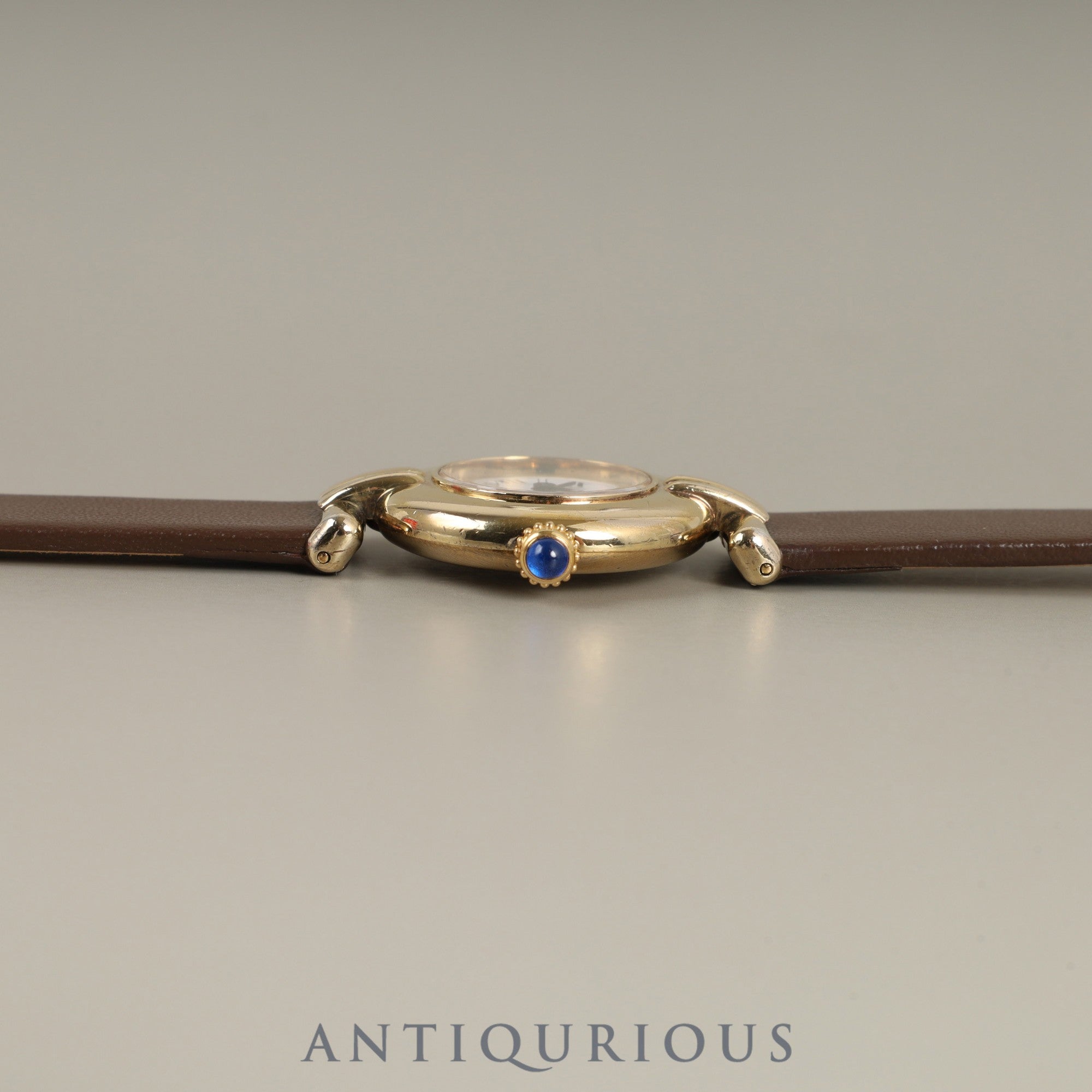 カルティエ マストコリゼ W1009954 / 1902 クォーツ Cal.690 SV925 革 純正尾錠(GP)ホワイト飛びローマンCC文字盤 オーバーホール済み