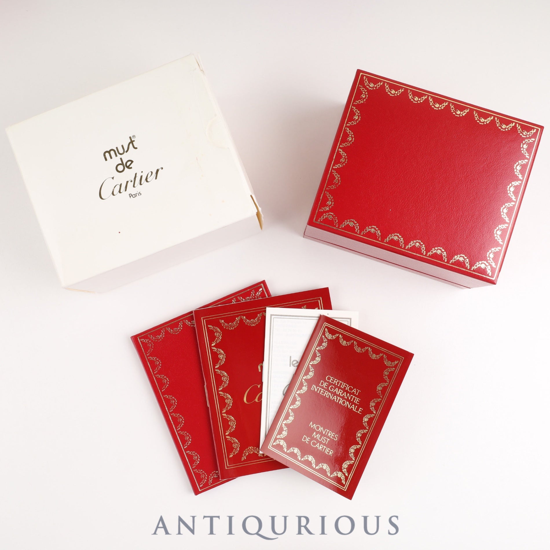 Cartier Must Tank LM 590005 Quartz Cal.90 SV925 Leather Strap with Genuine GP Buckle Ivory Roman Dial Box Booklet Warranty (1995) Overhauled