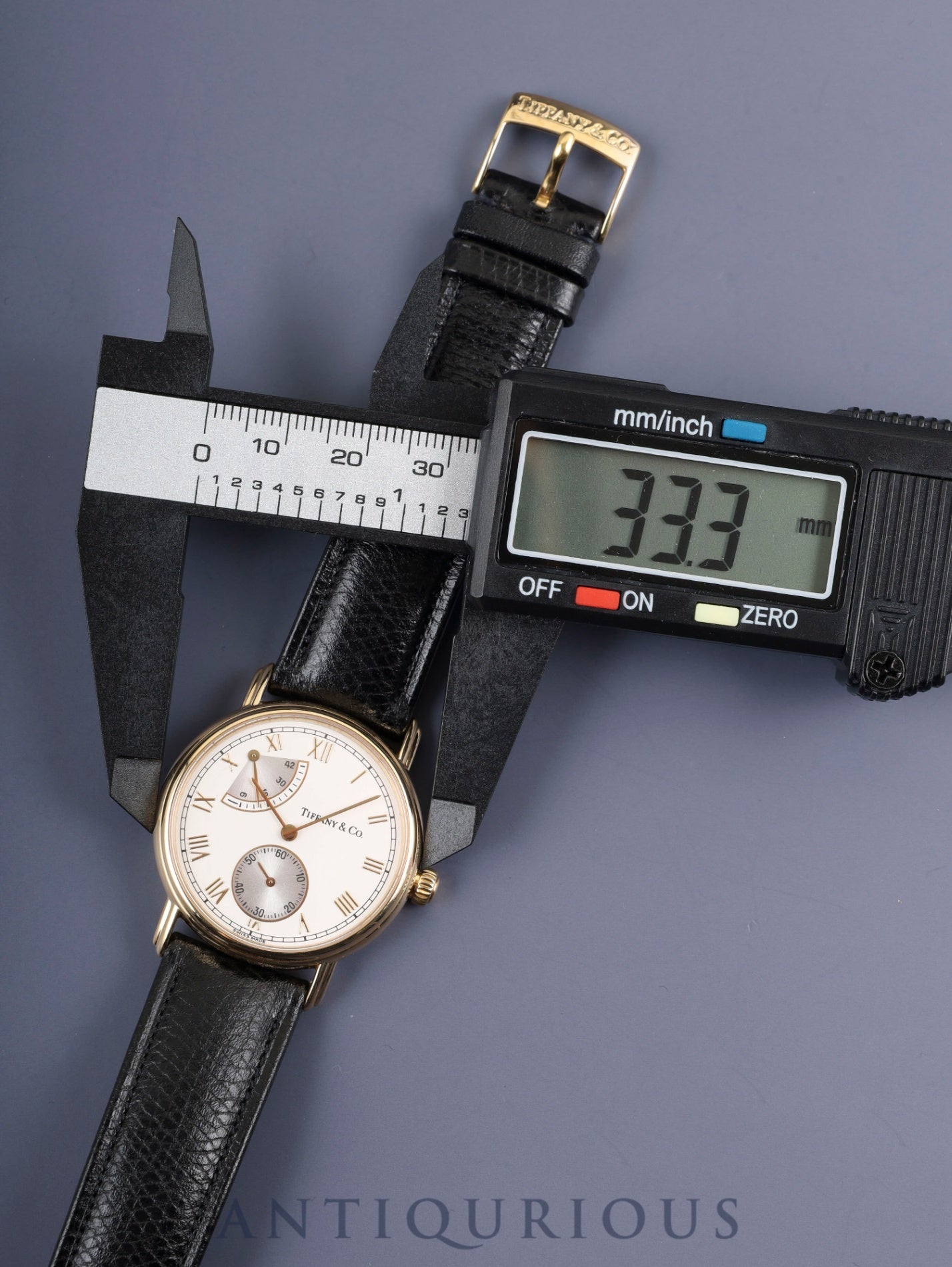 Tiffany Classic Power Reserve Small Seconds M263 Manual Winding Caliber ETA7001 18K Gold with Genuine Leather Strap and Genuine Buckle (GP) White Roman Dial Overhauled