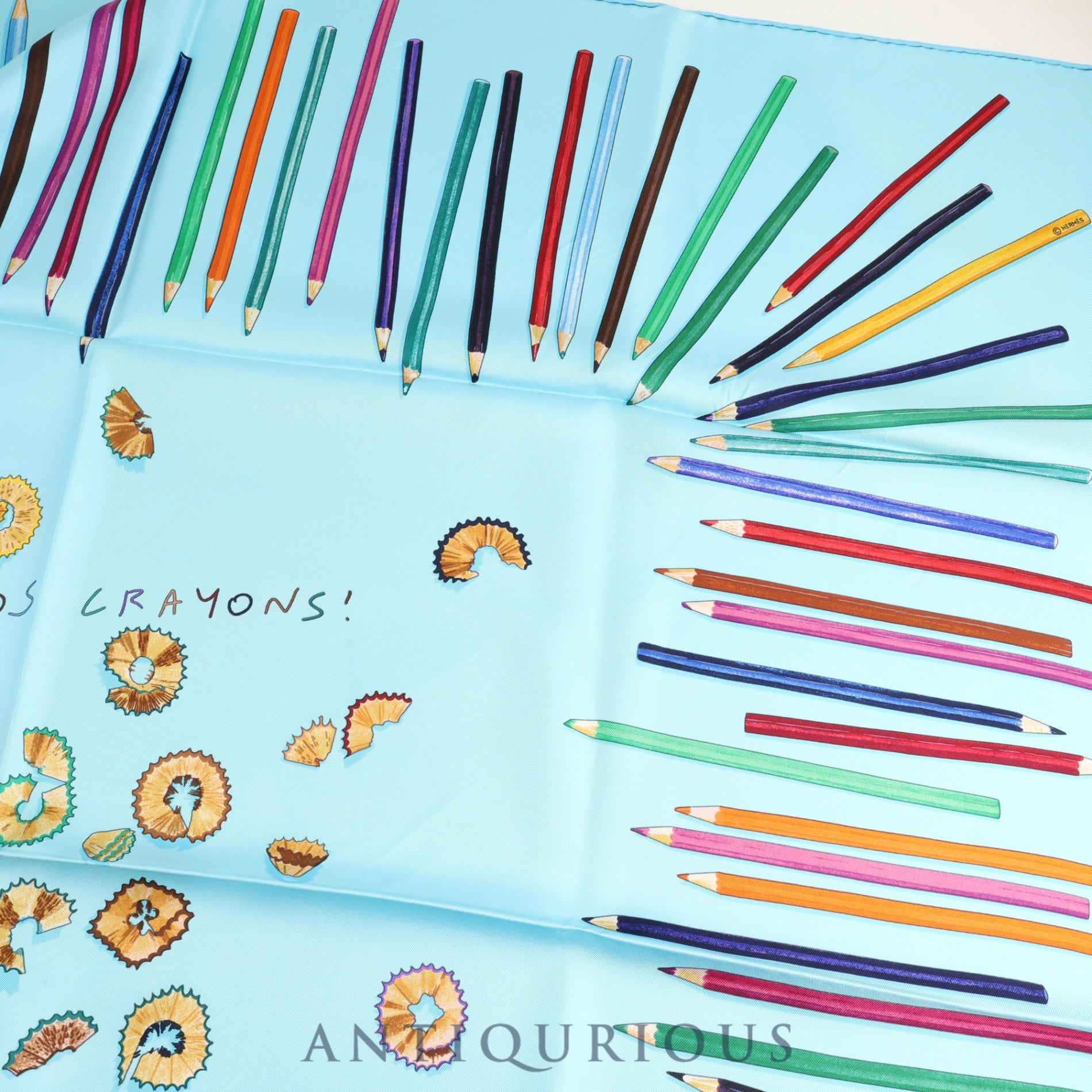 Hermes scarf Carre 90 A VOS CRAYONS Get out your colored pencils SILK 100%