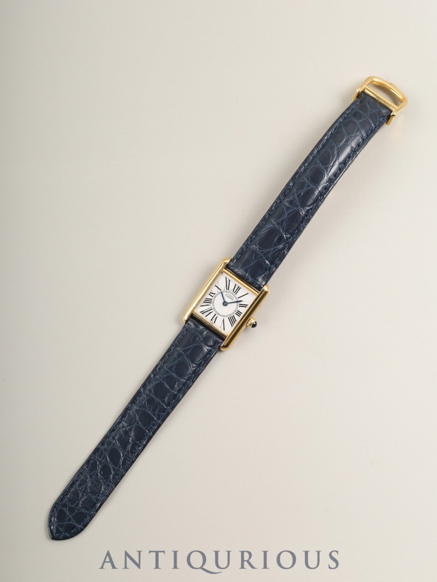 Cartier Must Tank SM 5057001 Quartz Cal.057 SV925 Leather Genuine Deployant Buckle (GP) Opaline Dial (SWISS marking) Warranty (1995) Overhauled