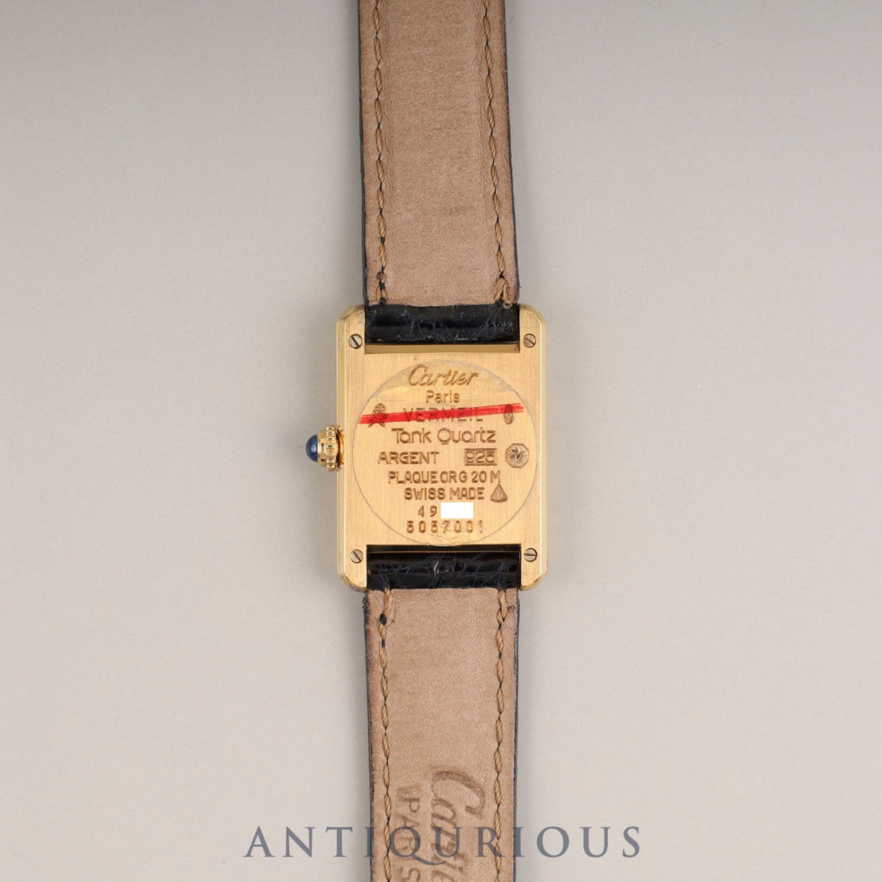 カルティエ マストタンク SM 5057001 クォーツ Cal.057 SV925 純正革ベルト 純正尾錠(GP)フロントトリニティ文字盤 オーバーホール済み