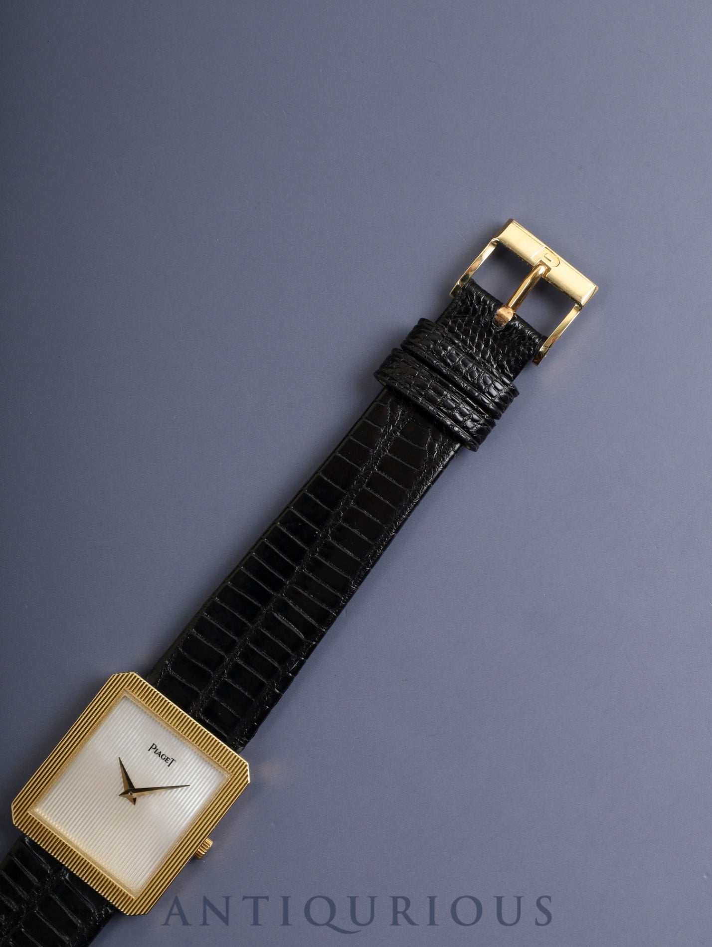 ピアジェ プロトコール 8154 クォーツ Cal.- 750YG 革 純正尾錠(750YG)ホワイトシェル文字盤 修理明細 ピアジェにてコンプリートサービス済み