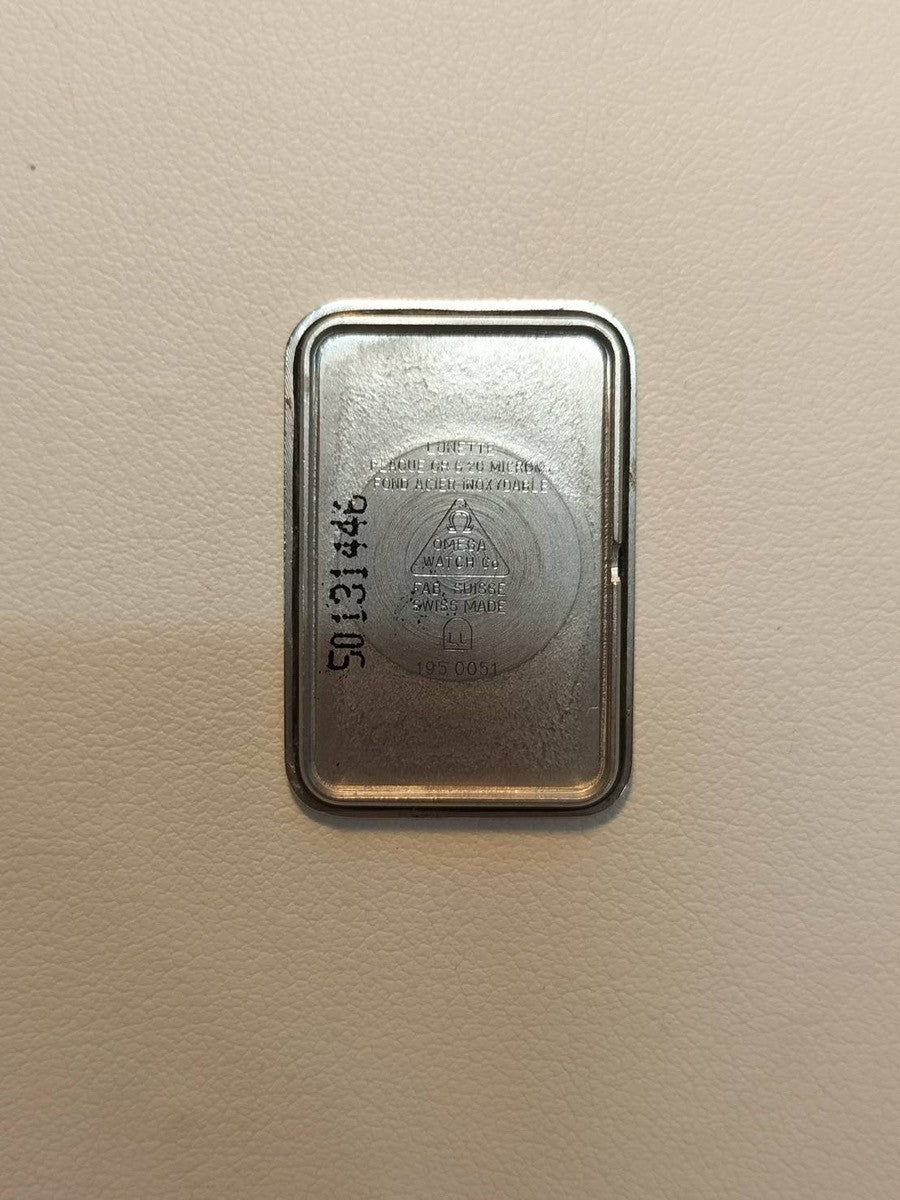 オメガ デ・ヴィル 195.0051 クォーツ Cal.1455 GP 革 社外尾錠(GP)ゴールドストライプ文字盤 オーバーホール済み