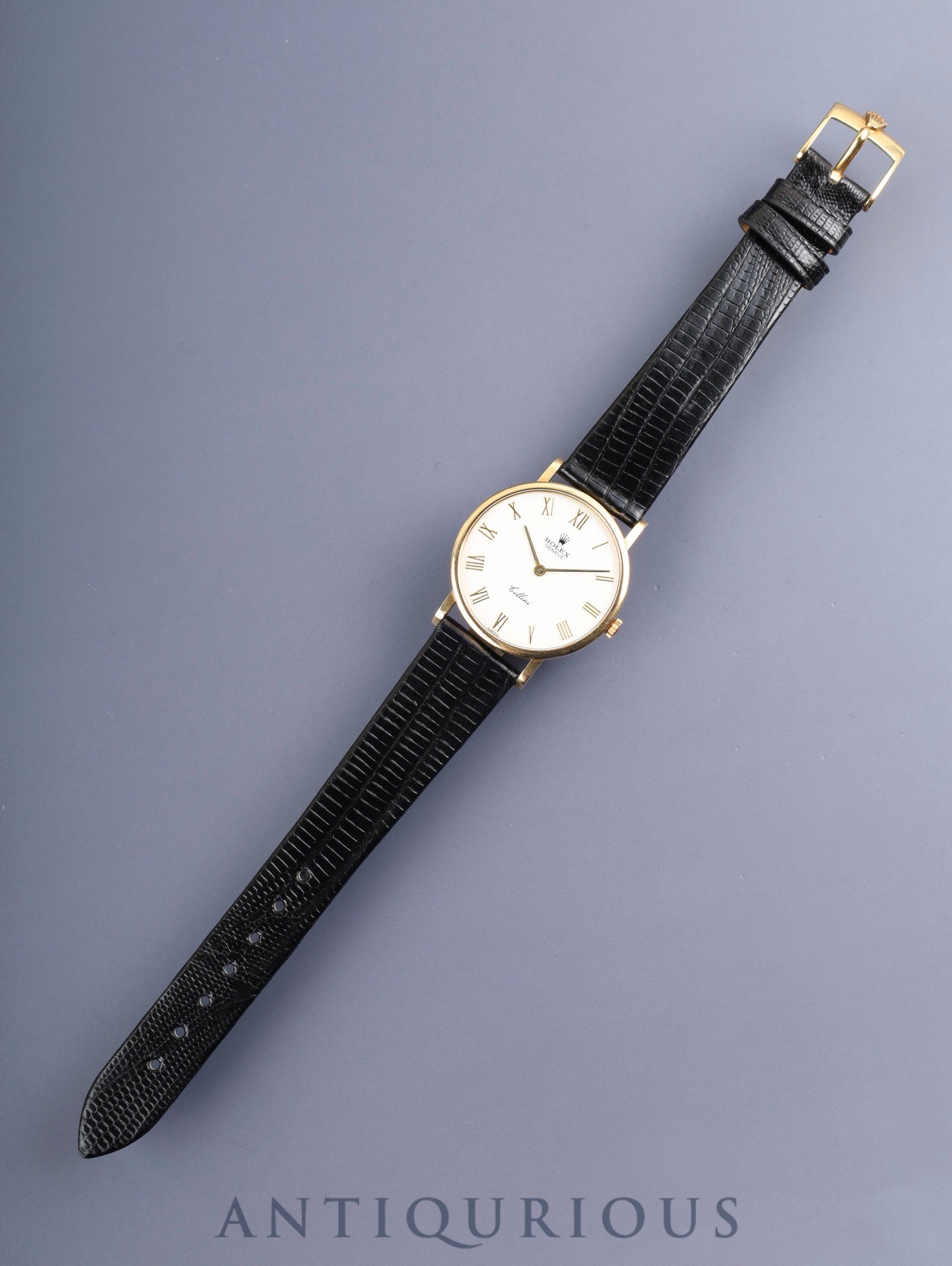 ロレックス チェリーニ 5112 手巻き Cal.1602 750YG 革 純正ピンバックル(750YG) ホワイトローマン文字盤 W番(1994年~1995年)オーバーホール済み