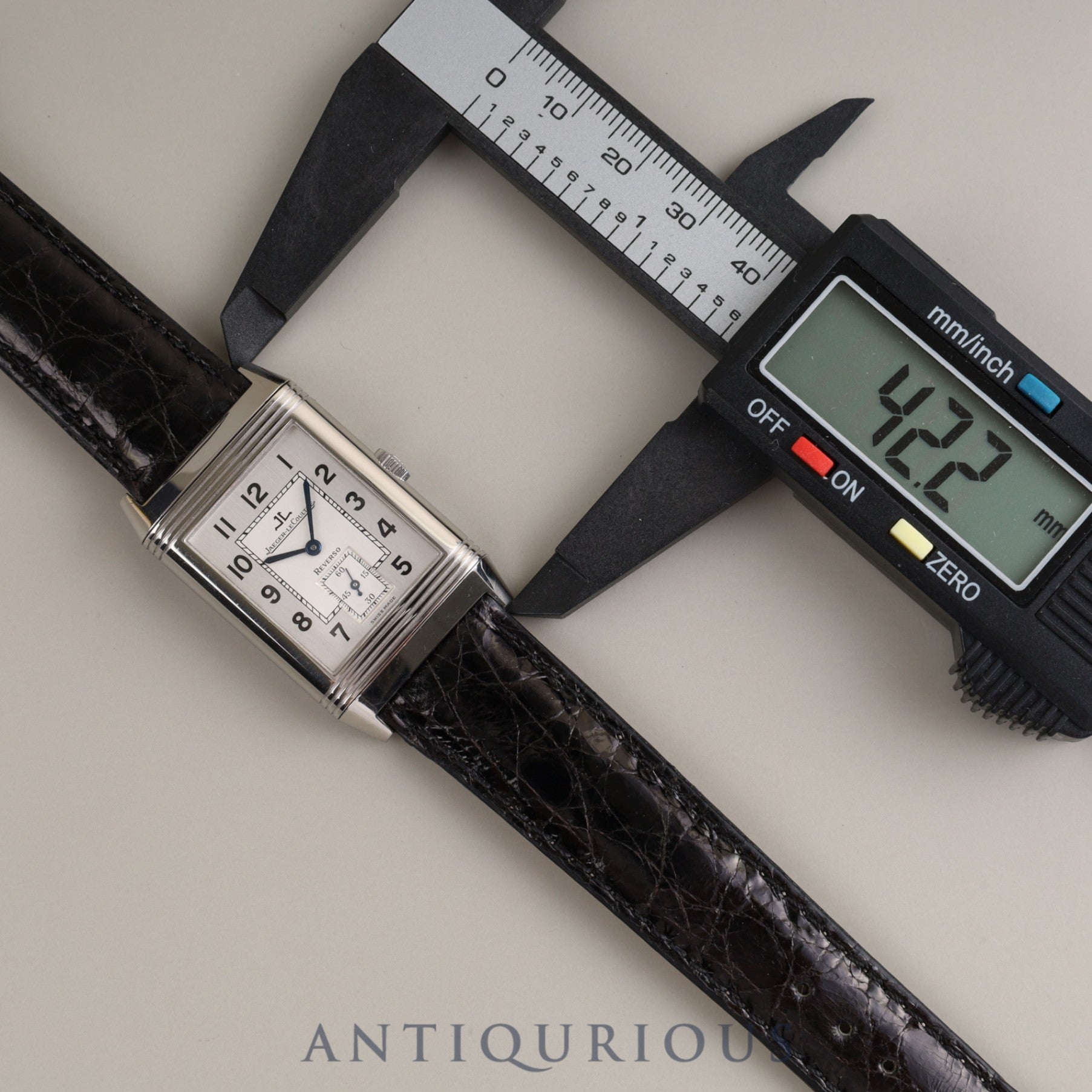 ジャガー・ルクルト ビッグレベルソ Q2708420(270.8.62)手巻き Cal.822 SS 革 純正バックル(SS)シルバー文字盤 箱 説明書 替えベルト