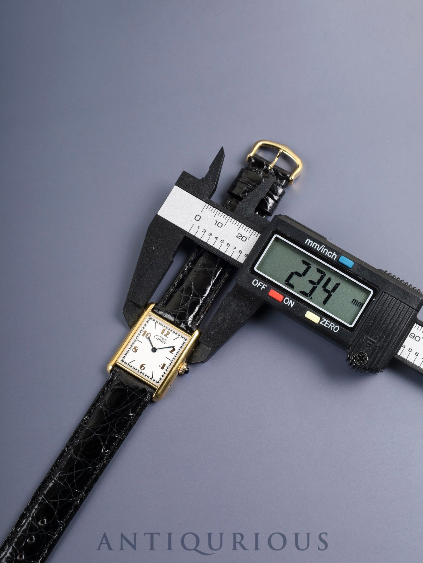 Cartier Must Tank LM W1008254 / 1615 Quartz Cal.90 SV925 Leather Genuine Pin Buckle (GP) Arabic Dial (SWISS marking) Overhauled, Polished