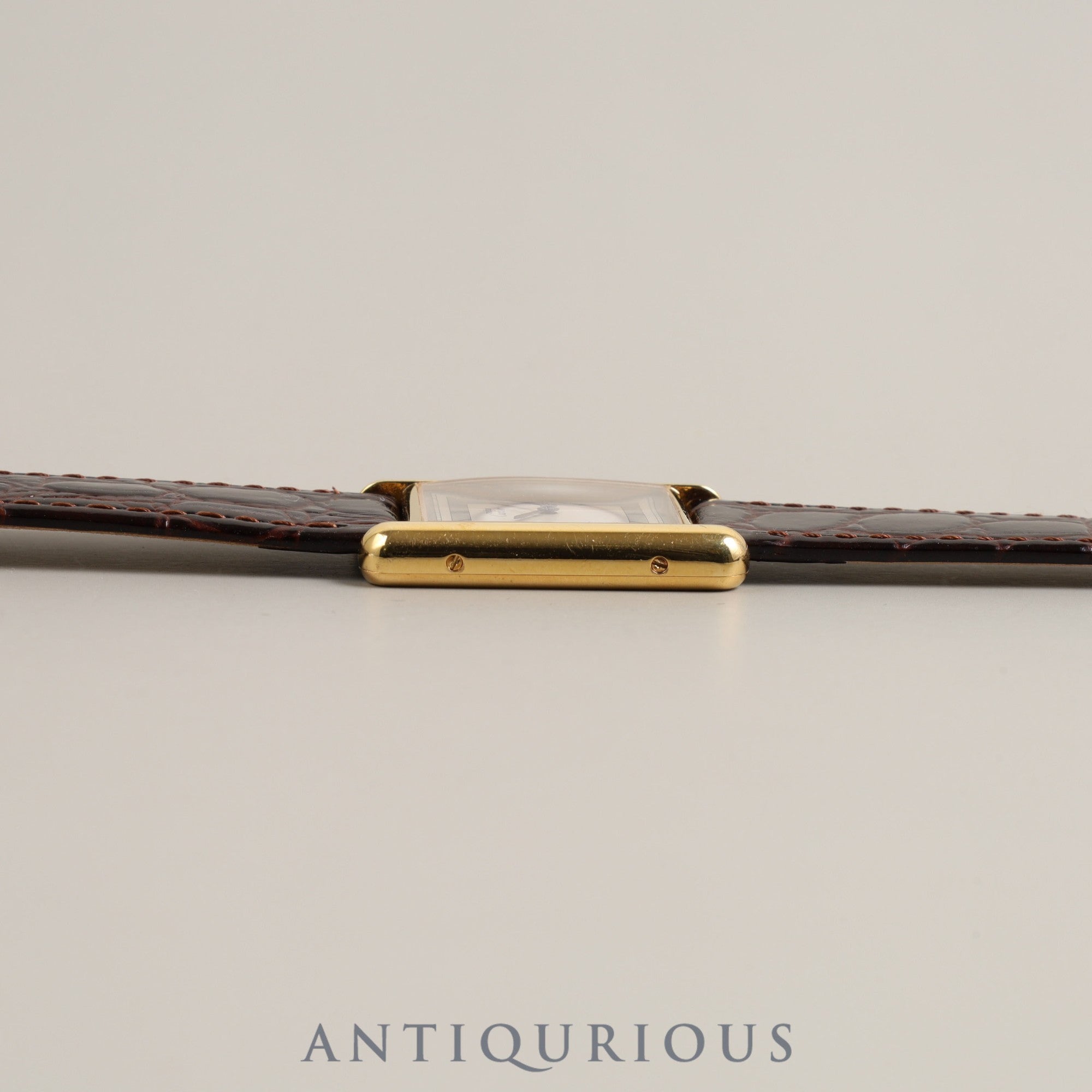 Cartier Must Tank LM QZ 6 81006 Cal.81 SV925 Leather Genuine Buckle (GP) Flying Roman Dial Overhauled
