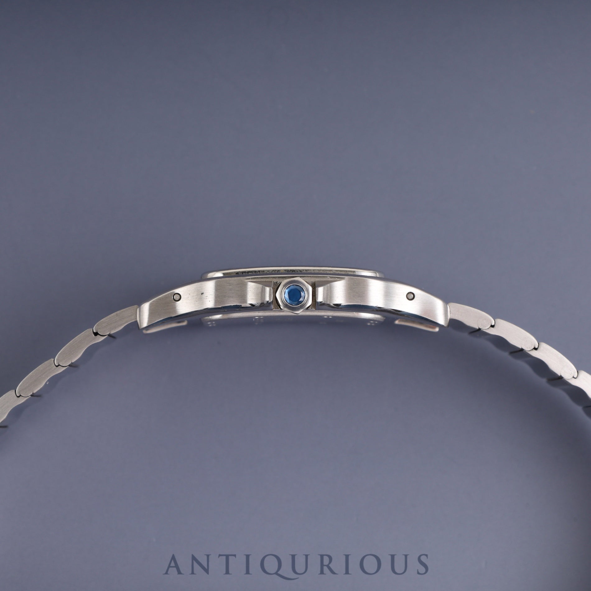 Cartier Santos Galbee LM W20025D6 / 1564 Quartz Cal.87 Stainless Steel Ivory with Silver Roman Dial Overhauled