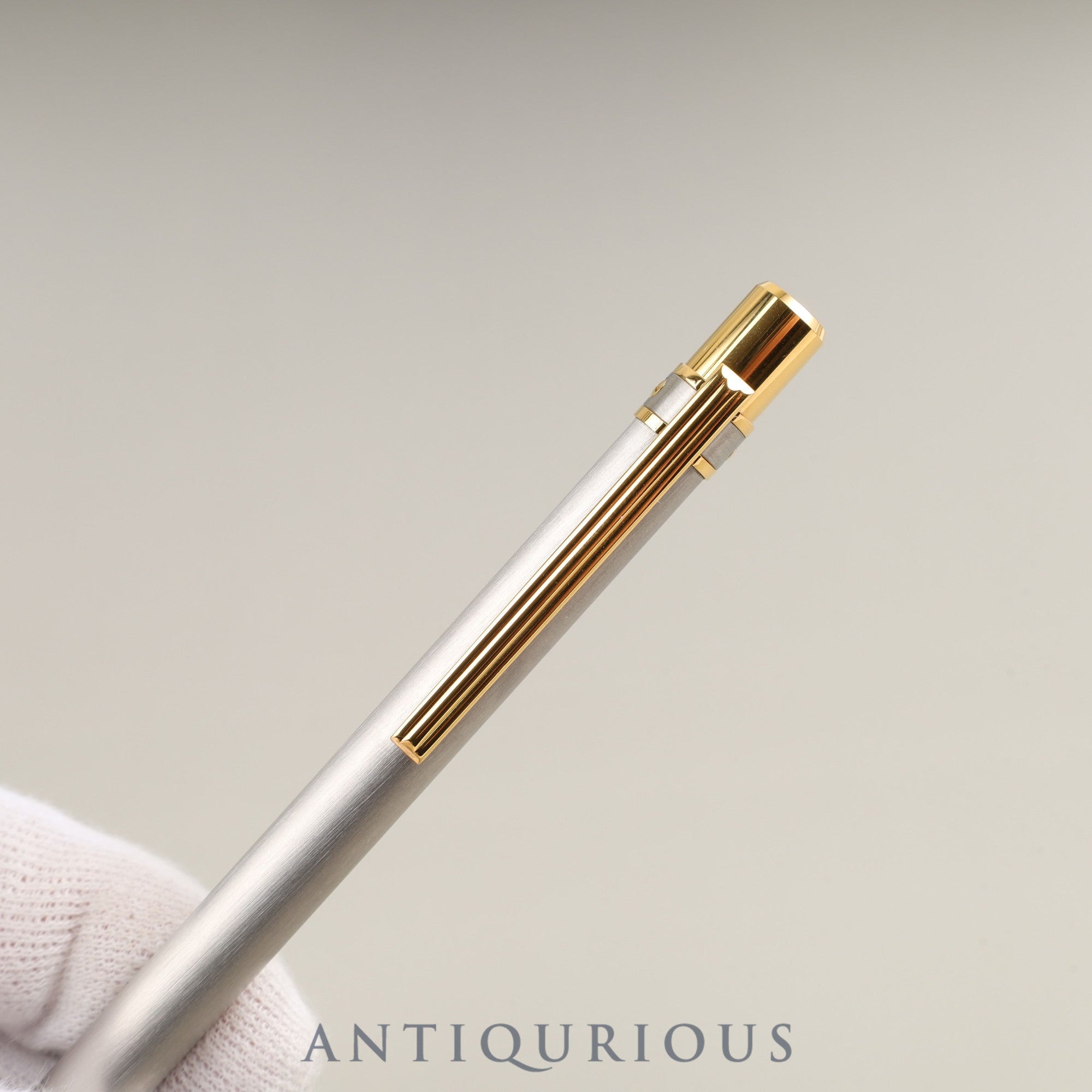 Cartier ballpoint pen Santos de twist type GP, box, warranty card (1994/personal name included), genuine replacement ink x 2 (black/blue)