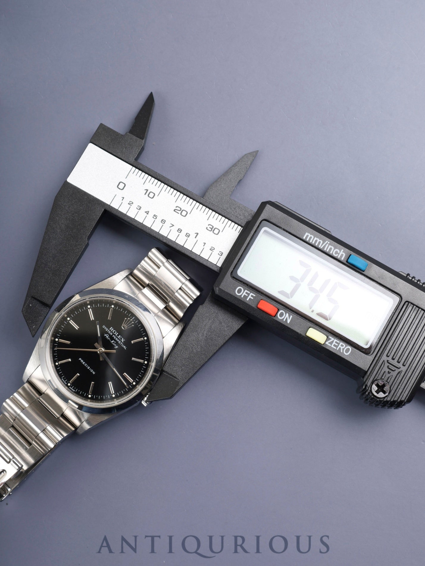 Rolex Air-King 14000 Automatic Cal. 3000 Stainless Steel Black Dial A Series (1998-1999) Box, Tag, Booklet, Overhauled