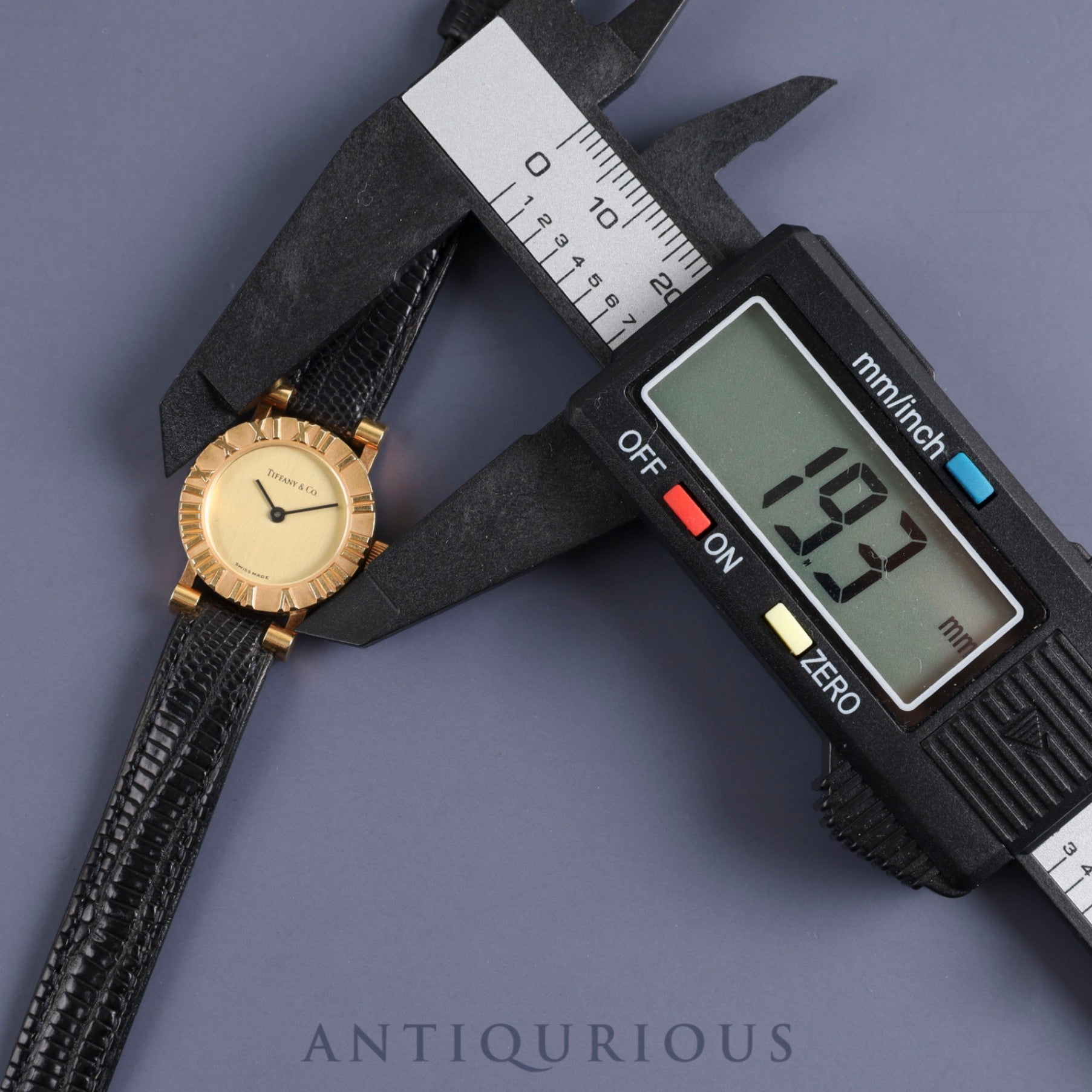 ティファニー アトラス YG CASE S0630 クォーツ YG 純正革ベルト 純正尾錠(GP)シャンパン文字盤 電池交換済み