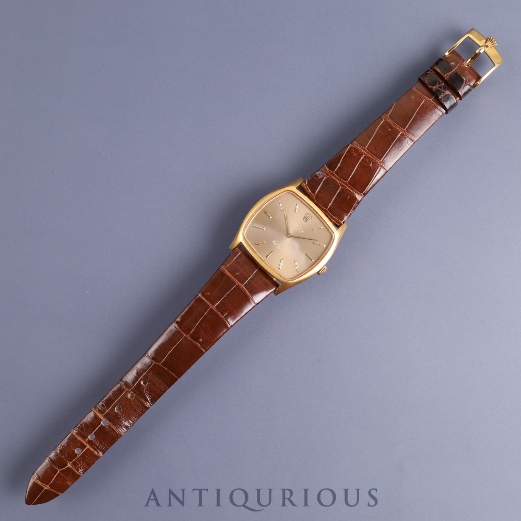 ロレックス チェリーニ 3805 手巻き Cal.1600 750 純正革ベルト 純正尾錠(GP)シャンパン文字盤 38番 1973年 オーバーホール済み