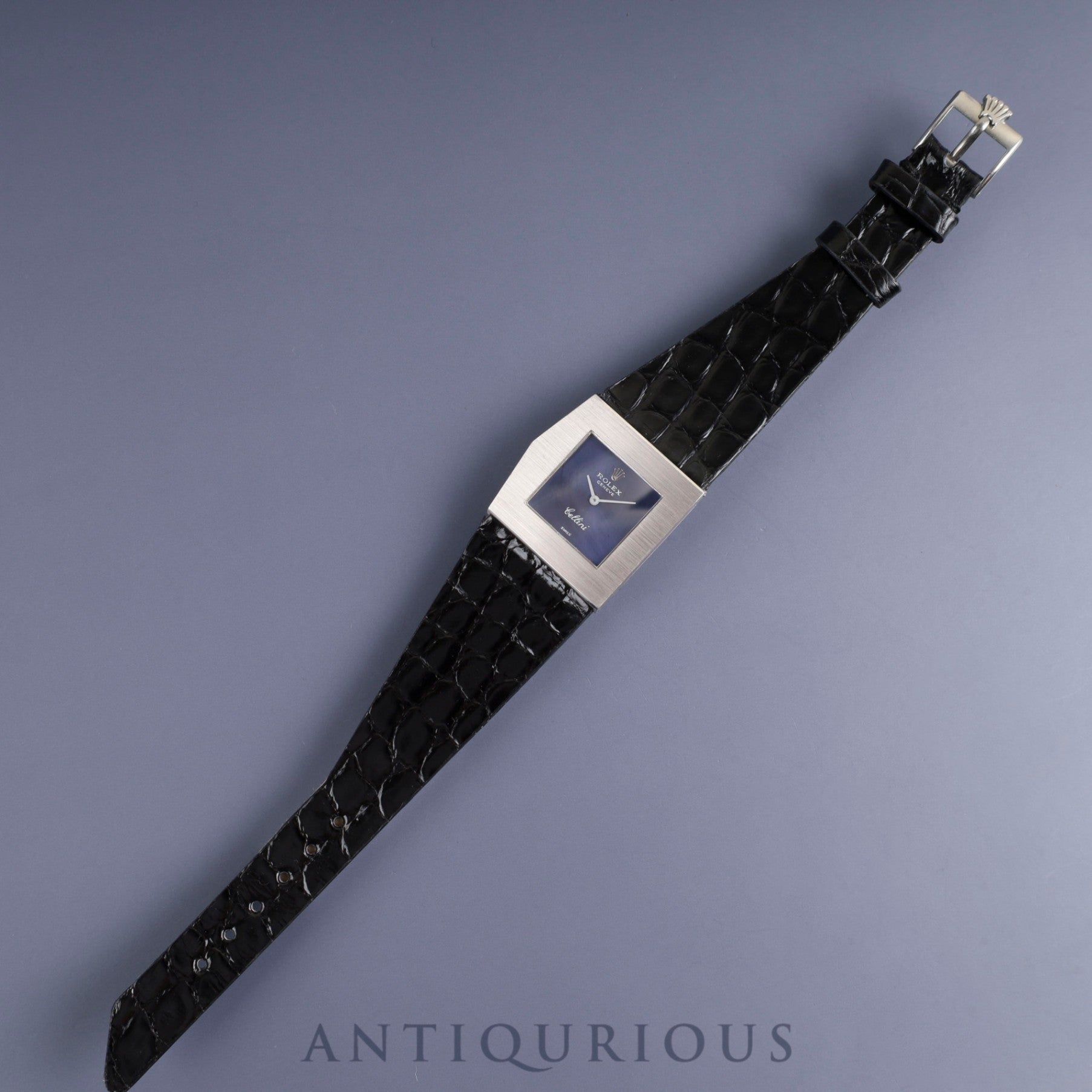 Rolex Cellini King Midas 4017 Manual winding Cal.1600 750 Leather Genuine buckle (SS) Blue dial 27 x 27 mm No. 34 (1971) Overhauled