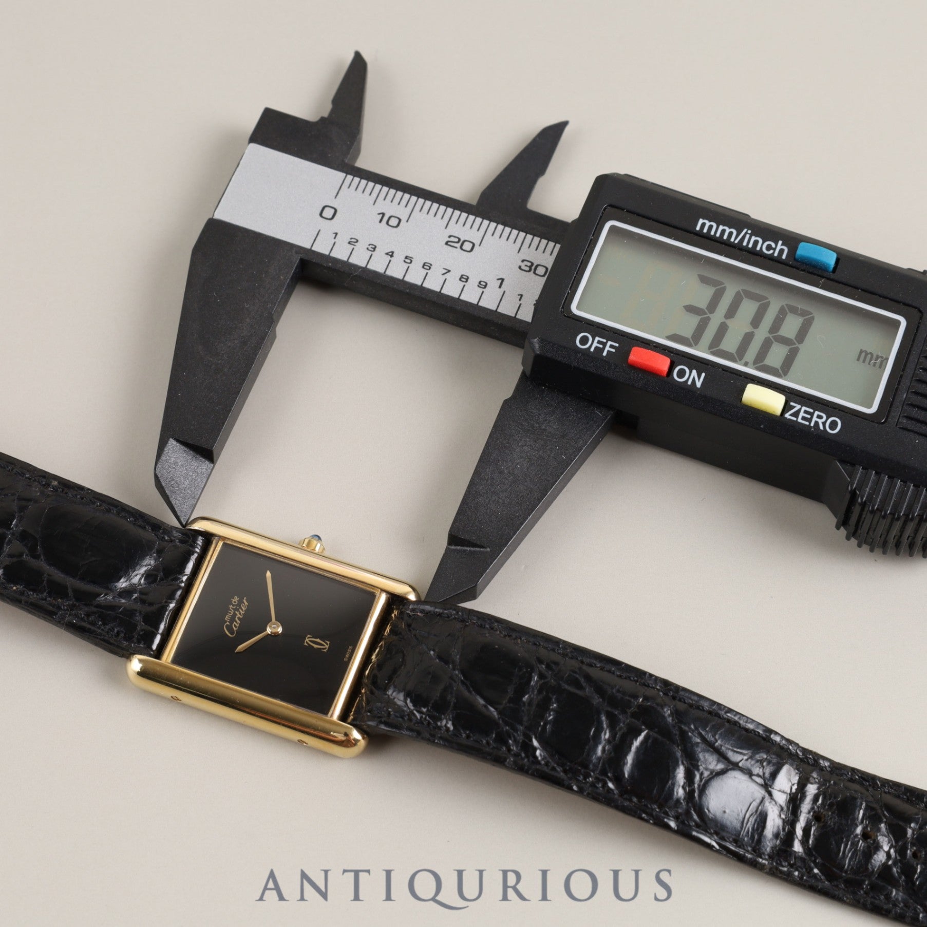 Cartier Must Tank LM 6 81006 Quartz Cal.81 SV925 Genuine leather strap Genuine buckle (GP) Black onyx dial Overhauled