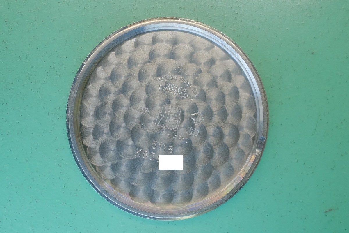 ロレックス チェリーニ 5116/9 手巻き Cal.1602 750 革 純正尾錠(750) グレーローマン文字盤 箱 保証書(2011年) オーバーホール済み