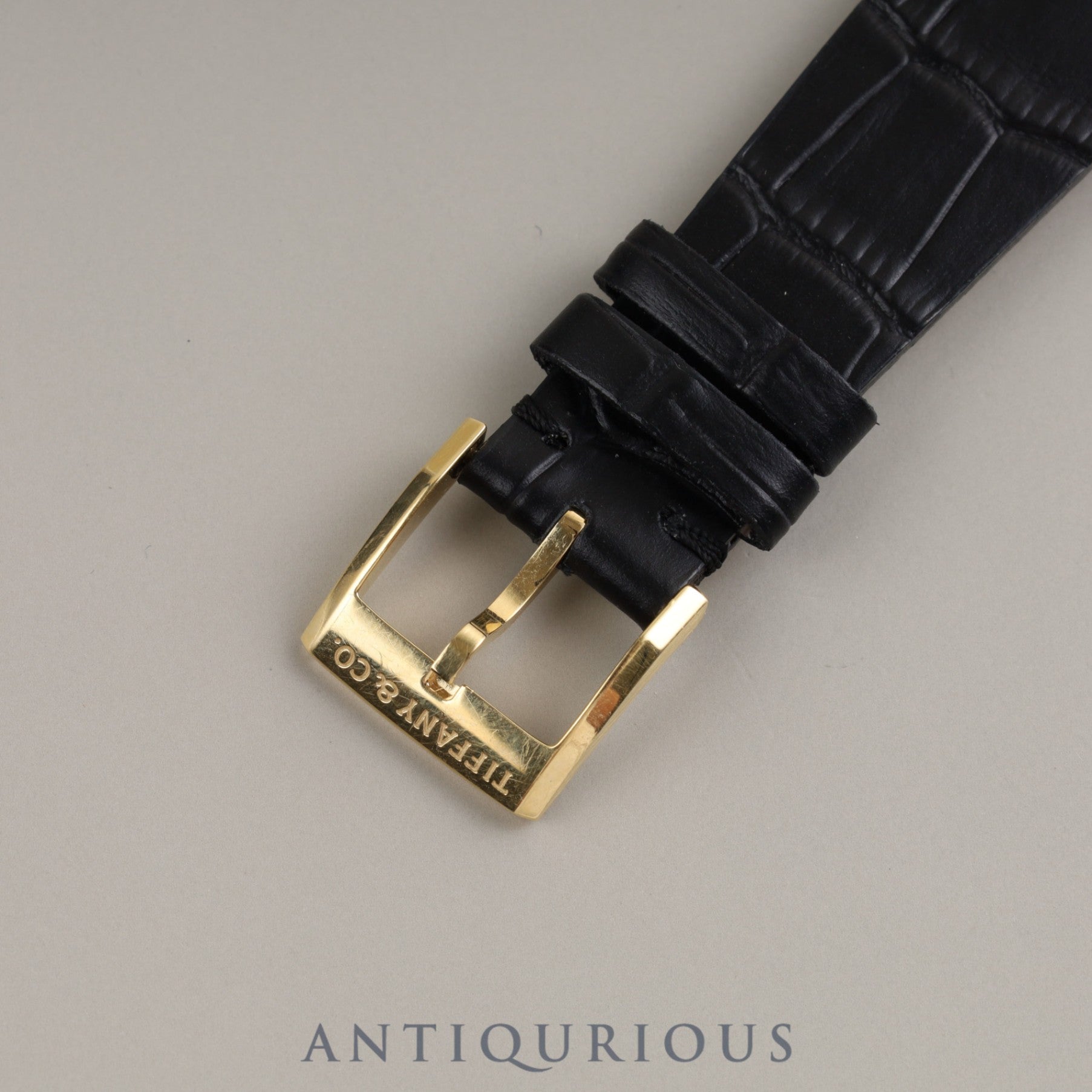 ティファニー スクエア 180TH ANNIVERSARY MODEL 限定180本 手巻き Cal.1200 YG 革 純正尾錠(750)シルバー文字盤