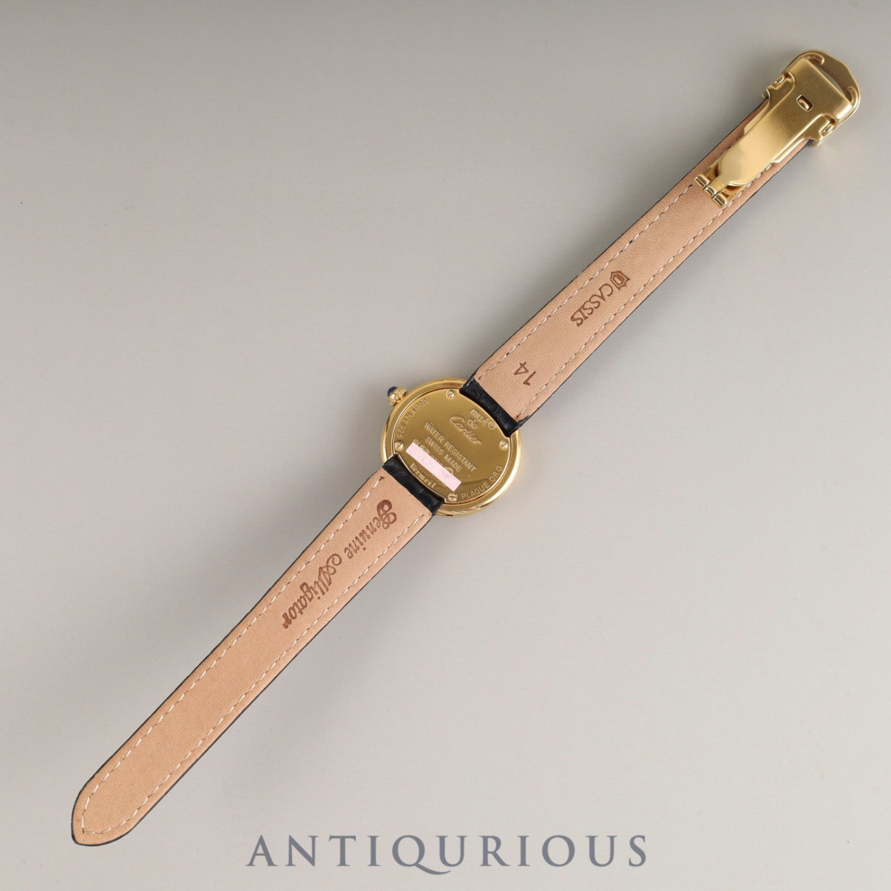 Cartier Must Trinity W1010644 / 2735 Quartz Cal.157 SV925 Leather Genuine D-buckle (GP) Silver Roman dial Overhauled