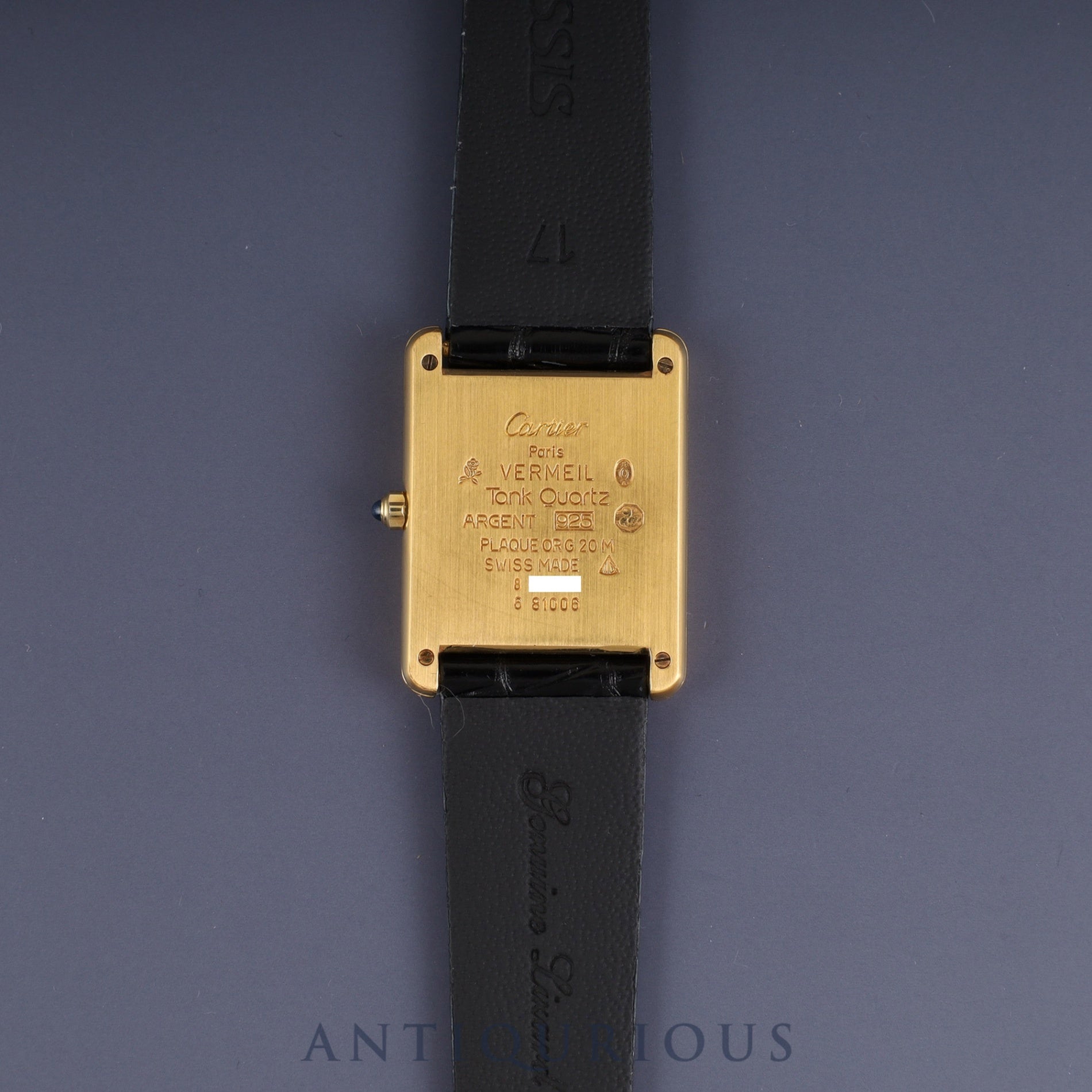 カルティエ マストタンク LM 6 81006 クォーツ Cal.81 925 革 純正尾錠(GP)アイボリーローマン文字盤 オーバーホール済み 新品仕上げ済み