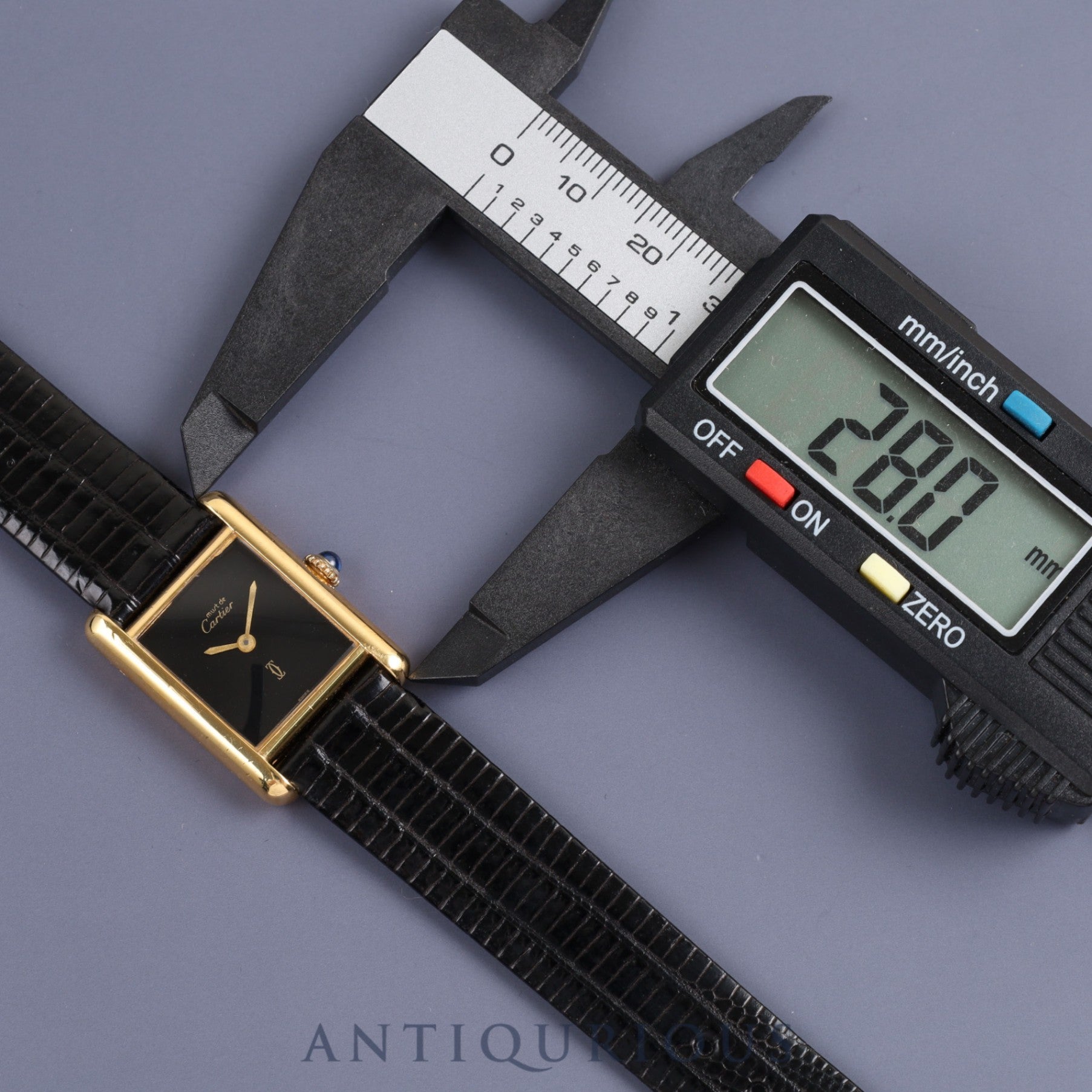 Cartier Must Tank SM Manual winding Cal.78-1 925 Leather Genuine buckle (GP) Black onyx dial Overhauled