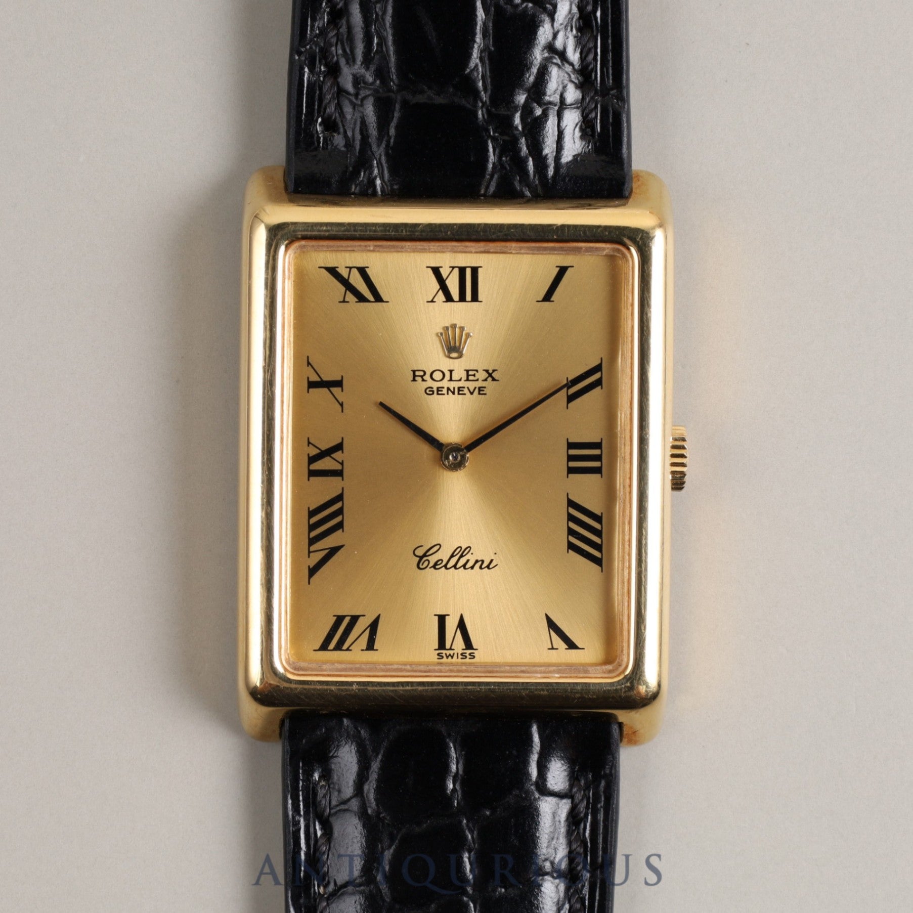 ロレックス チェリーニ 4105 手巻き Cal.1600 YG 革 純正尾錠(GP)ゴールド文字盤 4番(1976年)