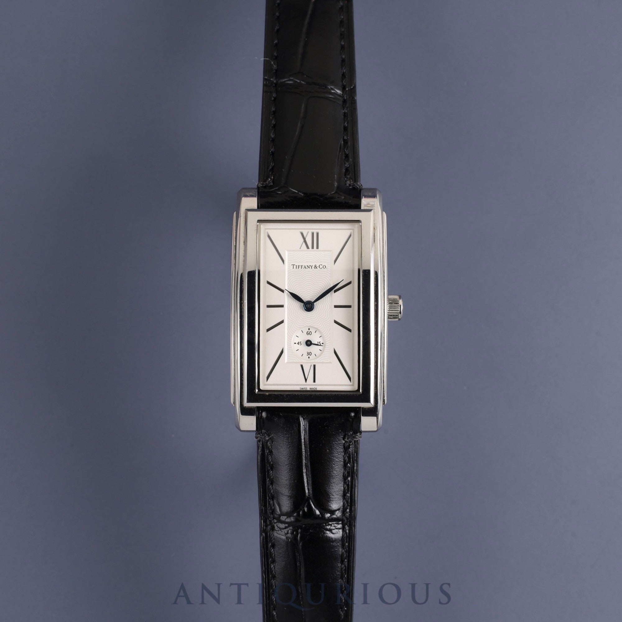 ティファニー グランドスモールセコンド Z0030.13.10A21A40A クォーツ Cal.980.163 SS 革 純正尾錠(SS)ホワイト文字盤 箱 保証書(2018年) オーバーホール済み