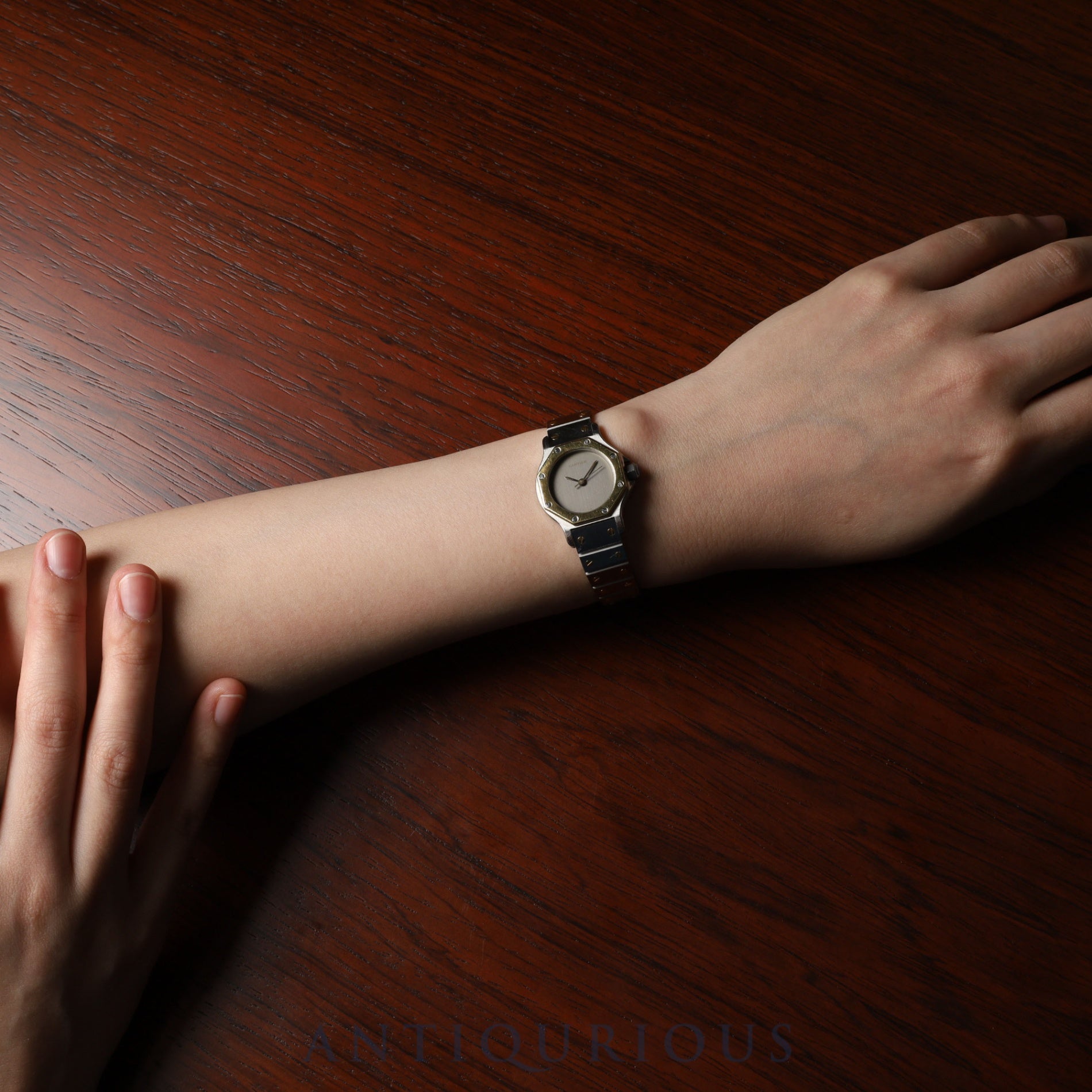 Cartier Santos Octagon SM 2039488 / 0907 Automatic SS/YG SS/YG Grey ghost dial Overhauled Bracelet cleaned by Cartier