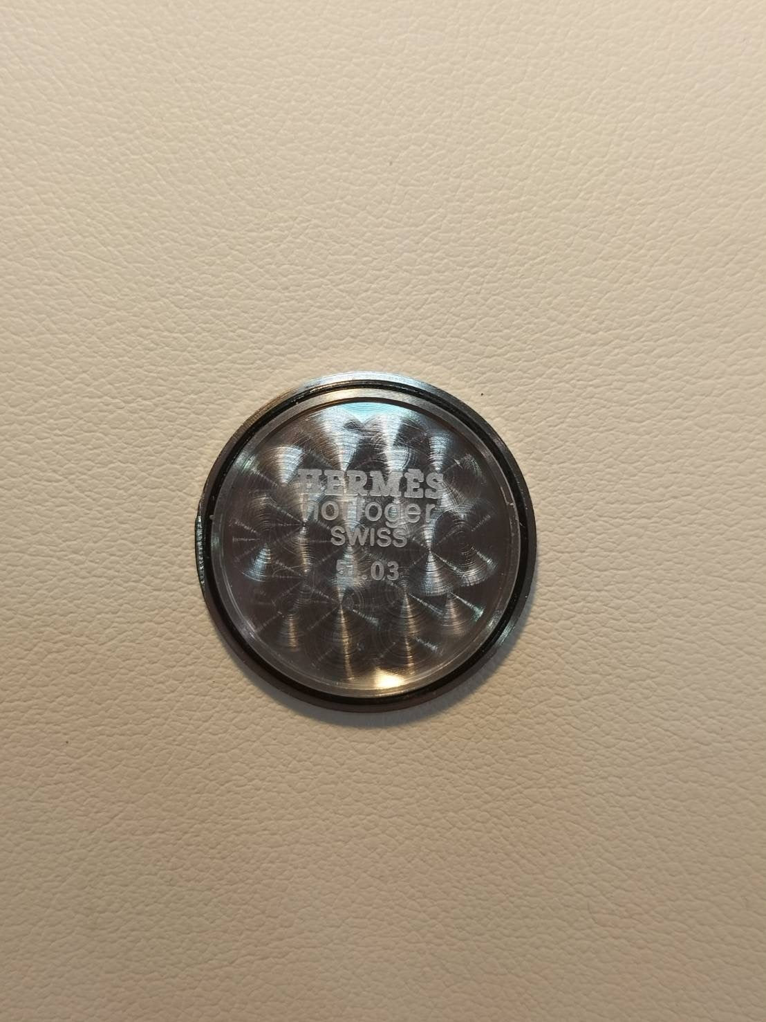 Hermes Clipper 51.03 Quartz SS/GP SS/GP White Dial Box Warranty (1993) Tag Overhauled