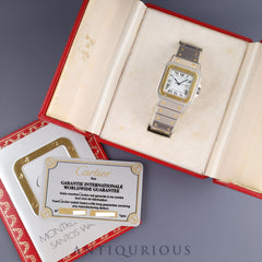 Cartier Santos Galbee LM AC 23.80g OR 0.750 4.05g /2961 Automatic Caliber 2671 Stainless Steel/Yellow Gold Stainless Steel/Yellow Gold White Roman Dial Box Booklet Warranty Cartier Repair Details (2002) Overhauled