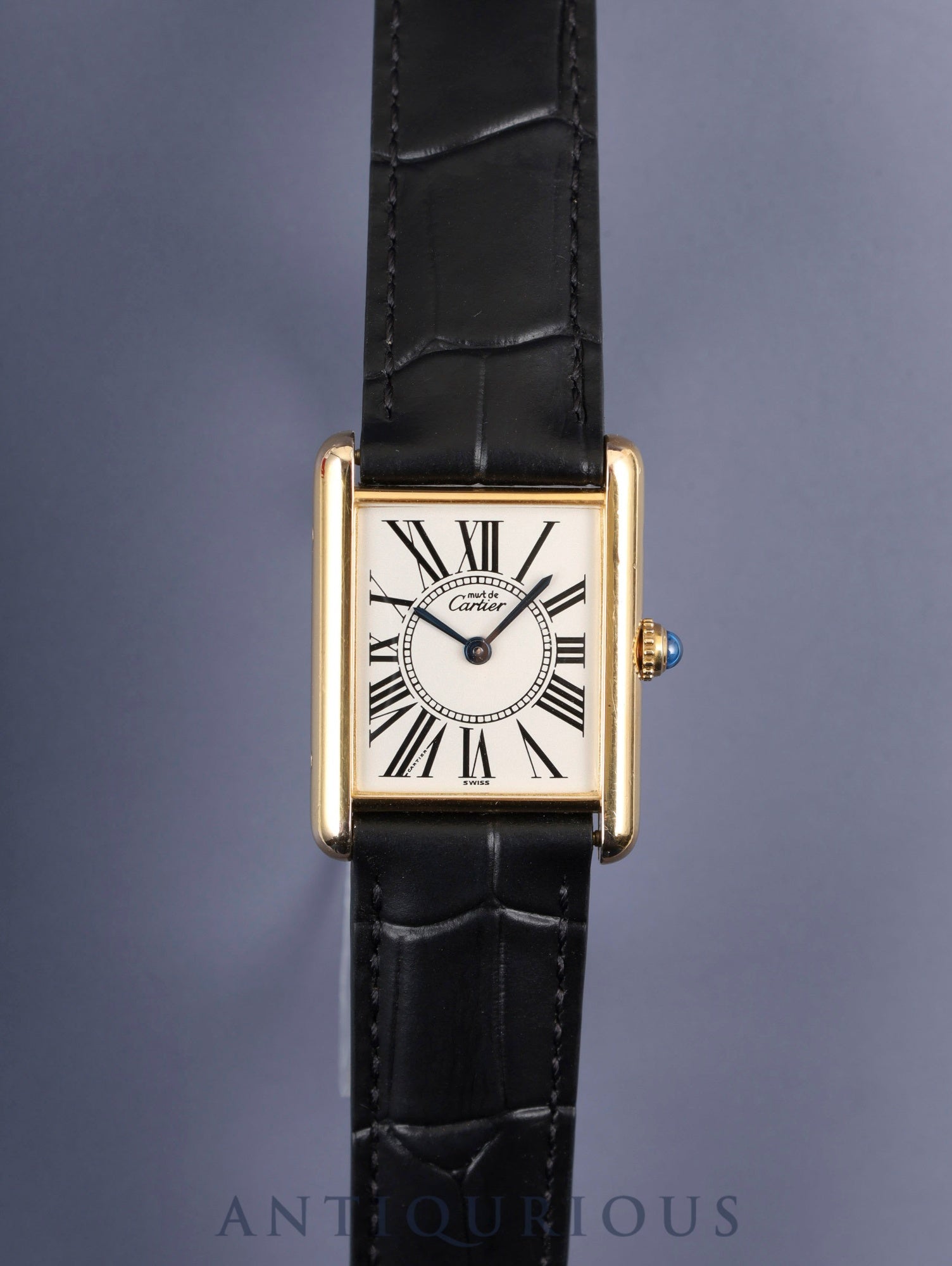カルティエ マストタンク LM W1005654/590005 クォーツ Cal.690 SV925 革 純正Dバックル(GP)オパラン文字盤 箱 保証書(1994年)冊子 オーバーホール済み