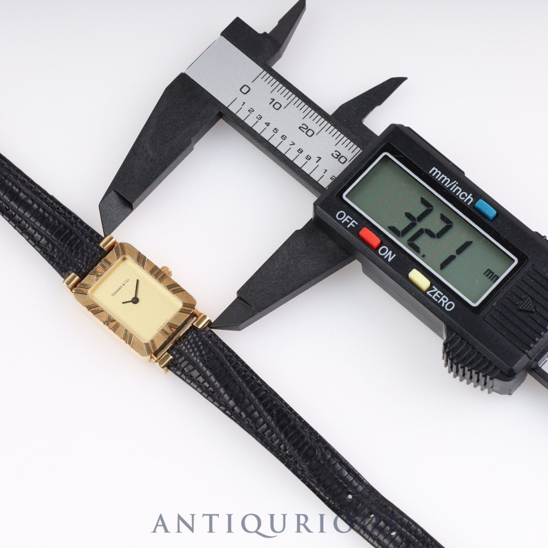 Tiffany Atlas YG CASE Quartz Cal.976 001 YG Leather Champagne Dial Box